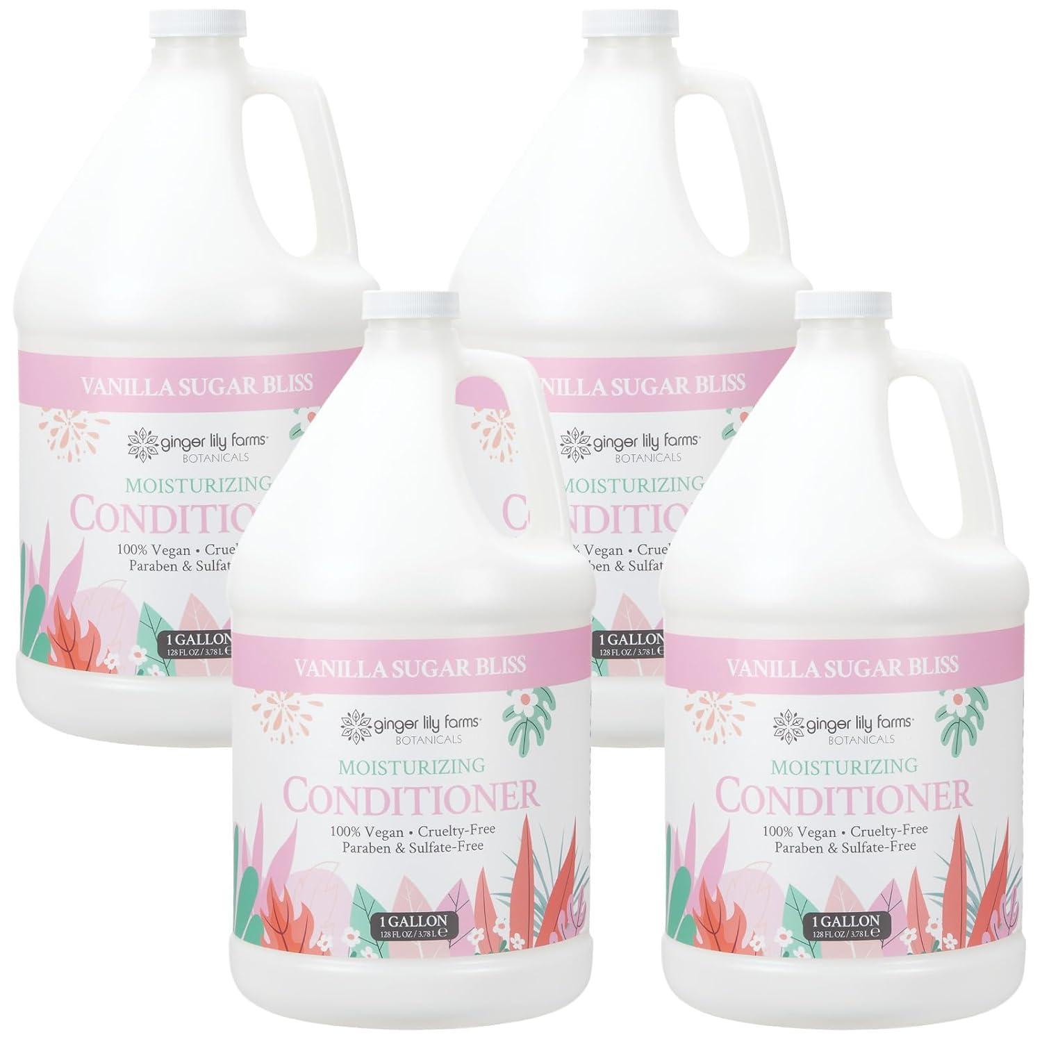 image:imageGinger Lily Farms Botanicals Moisturizing Conditioner for Dry Hair Island Tranquility 100 Vegan amp CrueltyFree Green Tea Lemongrass Scent 1 Gallon Refill Pack of 4Vanilla Sugar Bliss