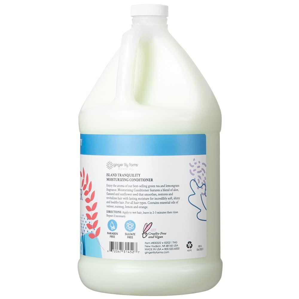 image:imageGinger Lily Farms Botanicals Moisturizing Conditioner for Dry Hair Island Tranquility 100 Vegan amp CrueltyFree Green Tea Lemongrass Scent 1 Gallon Refill Pack of 4Island Tranquility