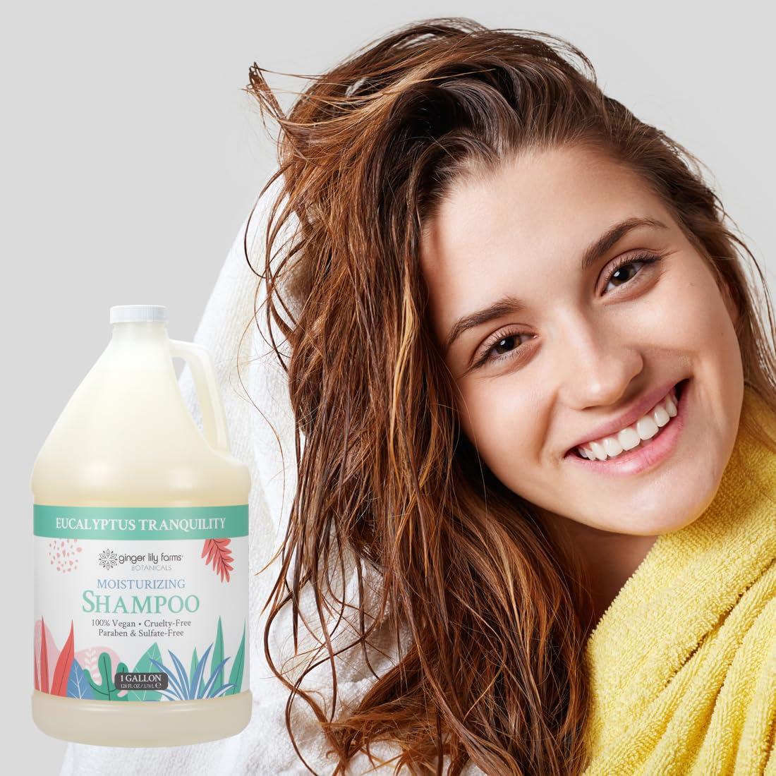 image:imageGinger Lily Farms Botanicals Moisturizing Shampoo for All Hair Types Coco Mango 100 Vegan amp CrueltyFree Coconut Mango Scent 1 Gallon 128 fl oz RefillEucalyptus Tranquility