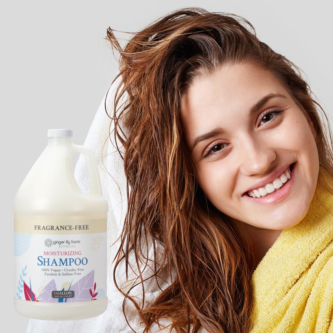 image:imageGinger Lily Farms Botanicals Moisturizing Shampoo for All Hair Types Coco Mango 100 Vegan amp CrueltyFree Coconut Mango Scent 1 Gallon 128 fl oz RefillFragrance Free