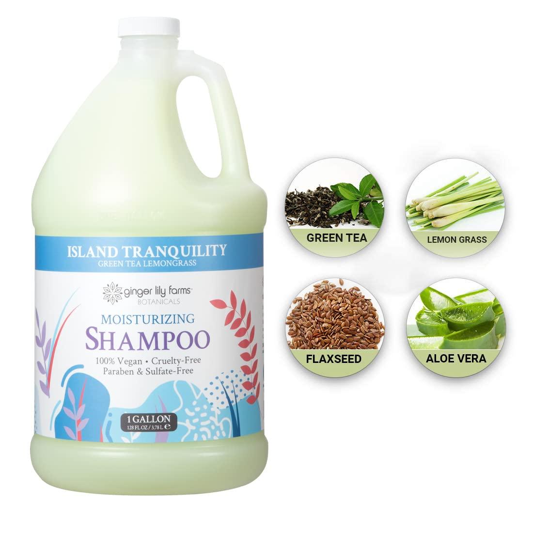 image:imageGinger Lily Farms Botanicals Moisturizing Shampoo for All Hair Types Coco Mango 100 Vegan amp CrueltyFree Coconut Mango Scent 1 Gallon 128 fl oz RefillIsland Tranquility