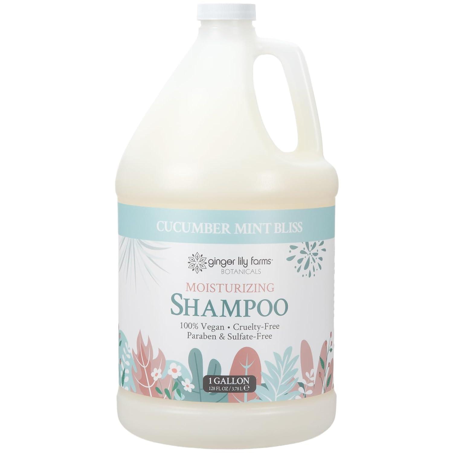 image:imageGinger Lily Farms Botanicals Moisturizing Shampoo for All Hair Types Coco Mango 100 Vegan amp CrueltyFree Coconut Mango Scent 1 Gallon 128 fl oz RefillCucumber Mint Bliss