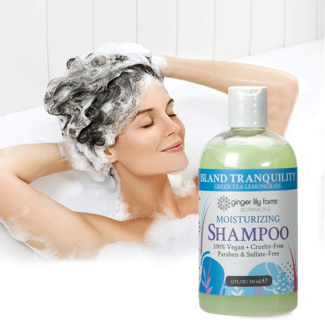 image:imageGinger Lily Farms Botanicals Moisturizing Shampoo for All Hair Types Coco Mango 100 Vegan amp CrueltyFree Coconut Mango Scent 1 Gallon 128 fl oz RefillIsland Tranquility