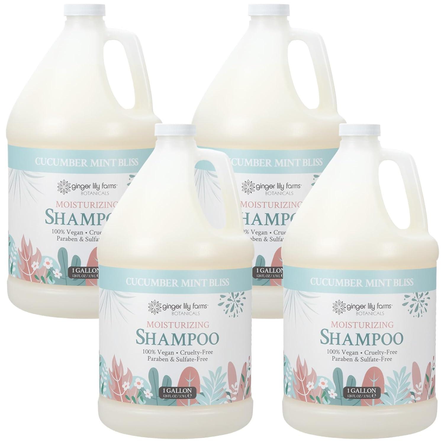 image:imageGinger Lily Farms Botanicals Moisturizing Shampoo for All Hair Types Coco Mango 100 Vegan amp CrueltyFree Coconut Mango Scent 1 Gallon 128 fl oz RefillCucumber Mint Bliss