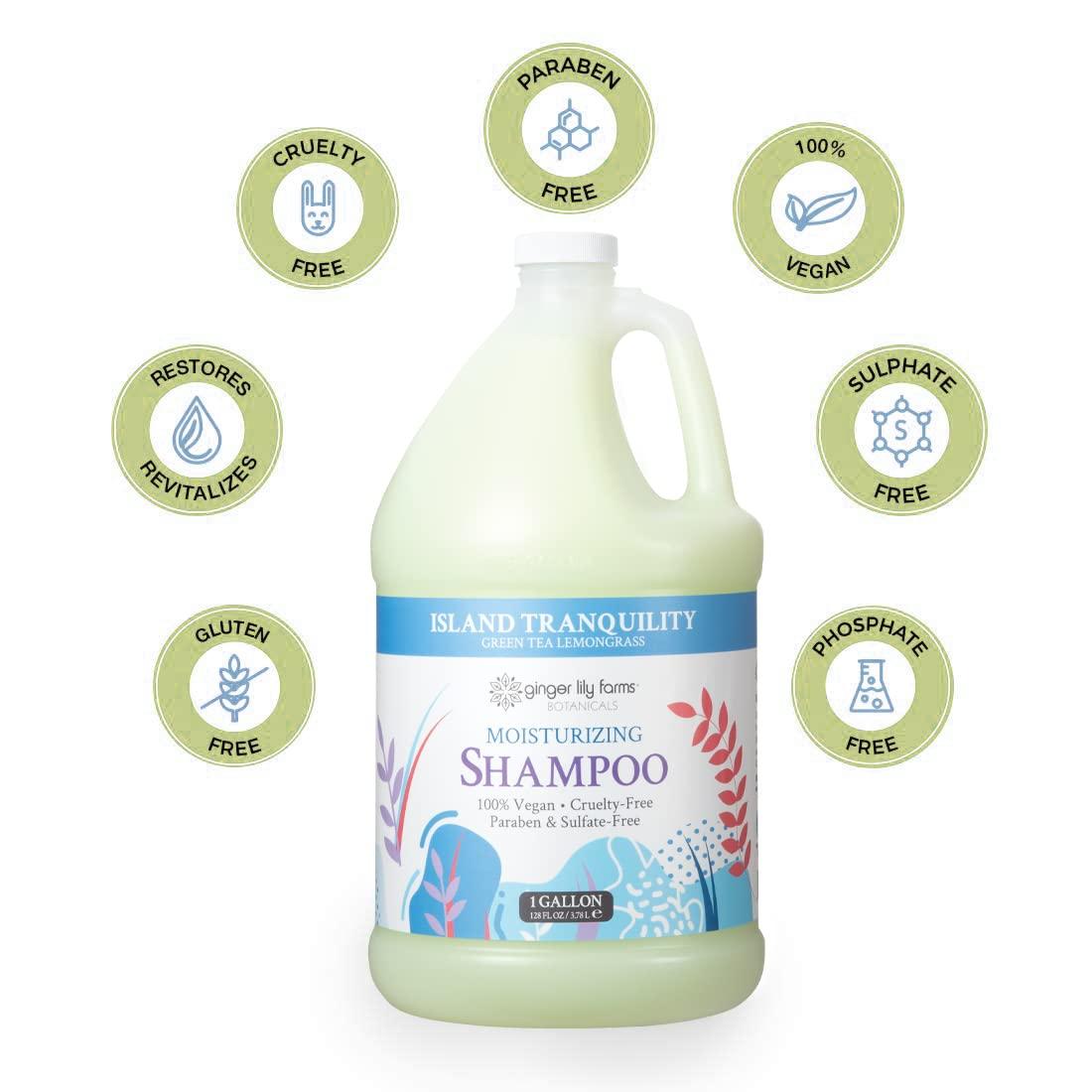 image:imageGinger Lily Farms Botanicals Moisturizing Shampoo for All Hair Types Coco Mango 100 Vegan amp CrueltyFree Coconut Mango Scent 1 Gallon 128 fl oz RefillIsland Tranquility