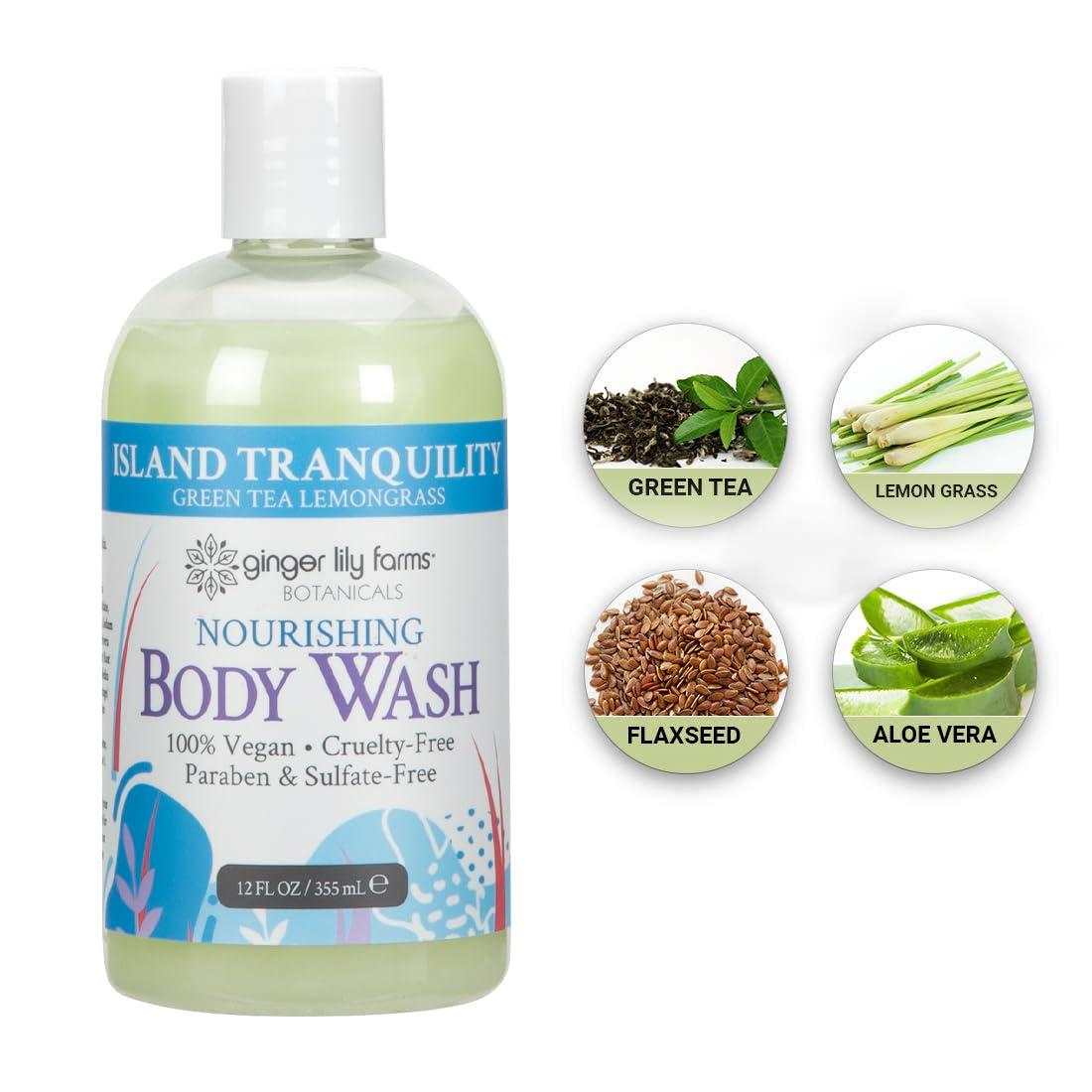 image:imageGinger Lily Farms Botanicals Nourishing Body Wash 100 Vegan amp CrueltyFree Bath amp Shower Gel for Men and Women Lavender Chamomile Scent 1 Gallon Refill 128 fl ozIsland Tranquility