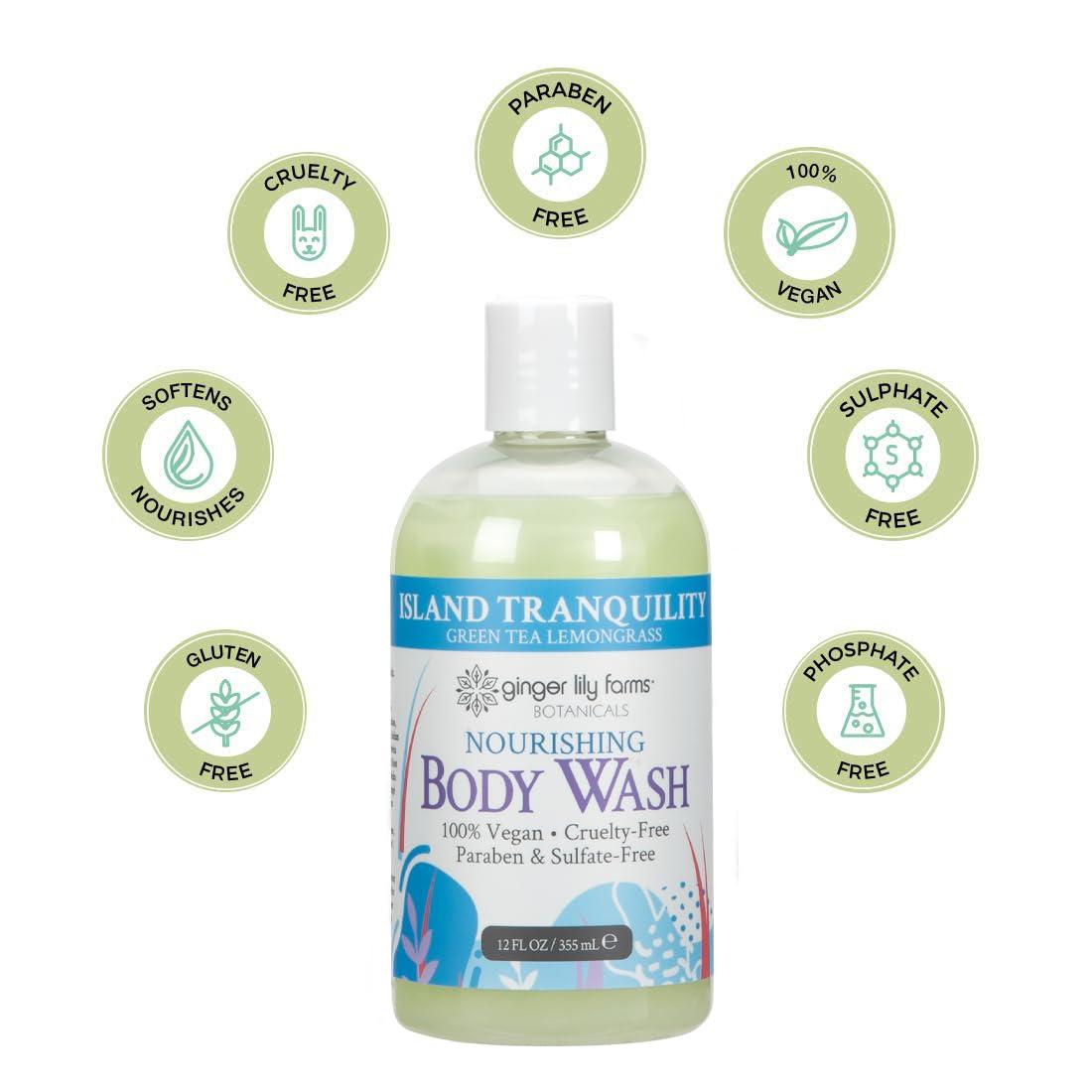 image:imageGinger Lily Farms Botanicals Nourishing Body Wash 100 Vegan amp CrueltyFree Bath amp Shower Gel for Men and Women Lavender Chamomile Scent 1 Gallon Refill 128 fl ozIsland Tranquility