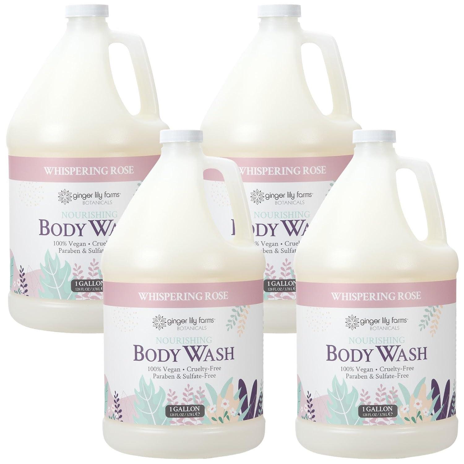 image:imageGinger Lily Farms Botanicals Nourishing Body Wash 100 Vegan amp CrueltyFree Bath amp Shower Gel for Men and Women Lavender Chamomile Scent 1 Gallon Refill 128 fl ozWhispering Rose