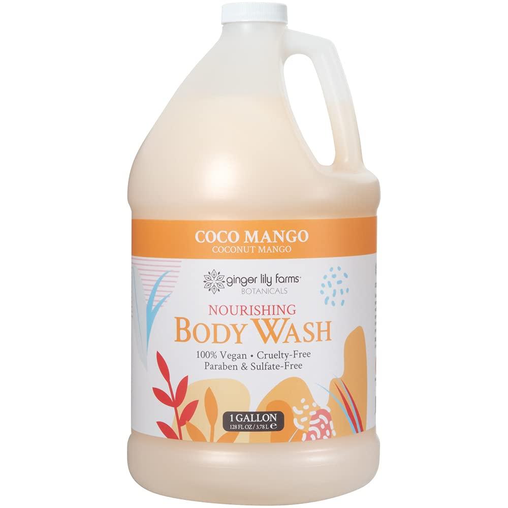 image:imageGinger Lily Farms Botanicals Nourishing Body Wash 100 Vegan amp CrueltyFree Bath amp Shower Gel for Men and Women Lavender Chamomile Scent 1 Gallon Refill 128 fl ozCoco Mango