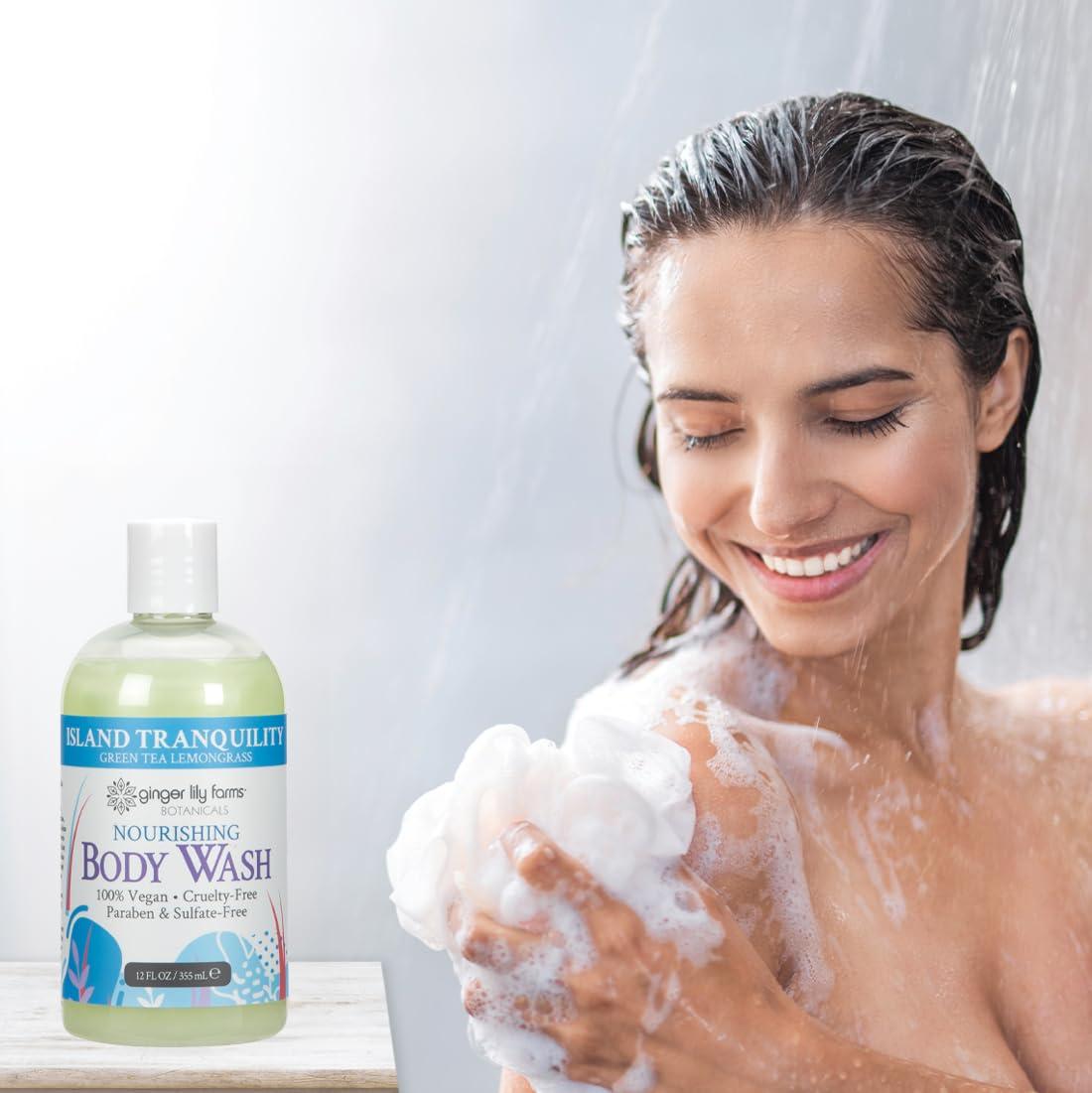 image:imageGinger Lily Farms Botanicals Nourishing Body Wash 100 Vegan amp CrueltyFree Bath amp Shower Gel for Men and Women Lavender Chamomile Scent 1 Gallon Refill 128 fl ozIsland Tranquility