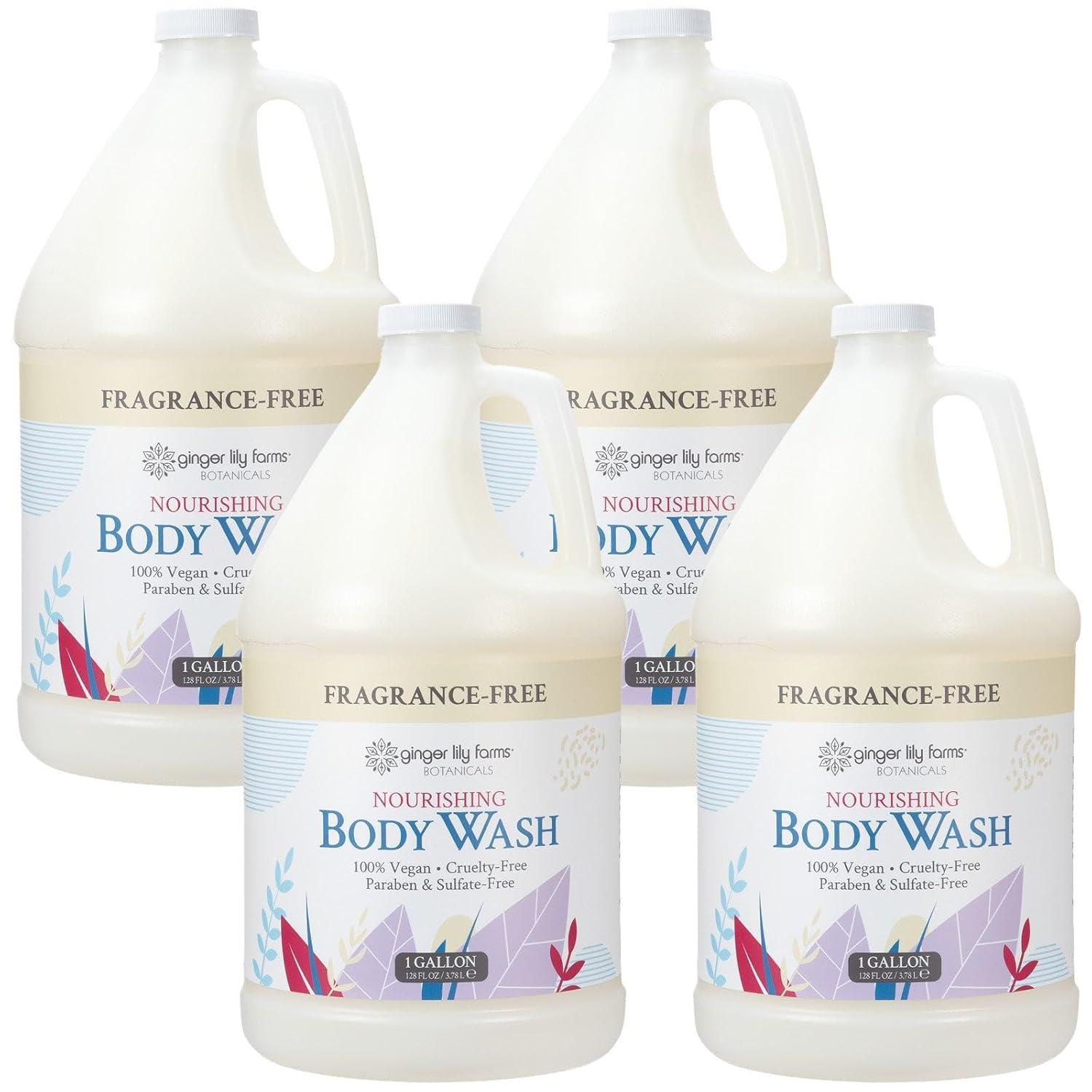 image:imageGinger Lily Farms Botanicals Nourishing Body Wash 100 Vegan amp CrueltyFree Bath amp Shower Gel for Men and Women Lavender Chamomile Scent 1 Gallon Refill 128 fl ozFragrance Free