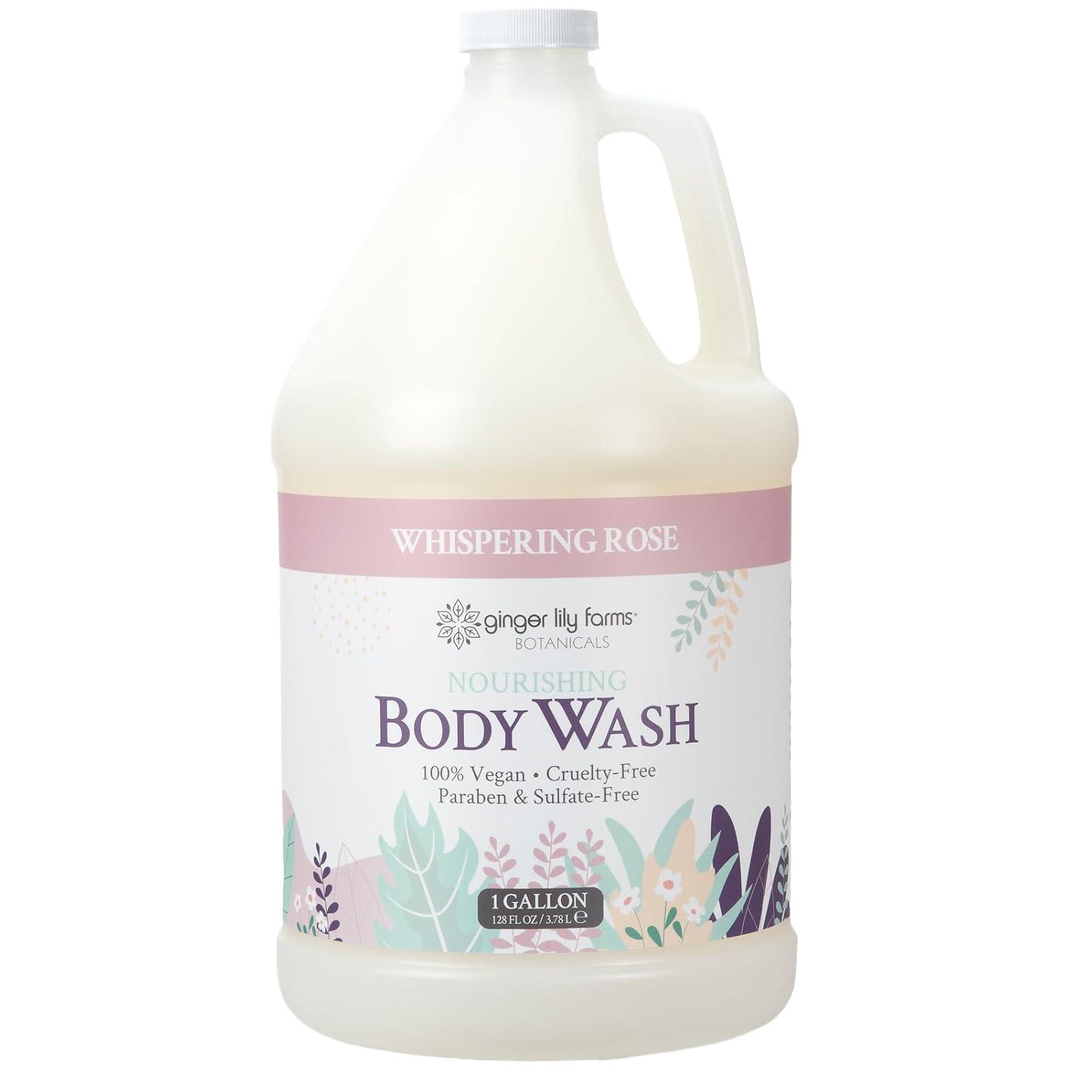 image:imageGinger Lily Farms Botanicals Nourishing Body Wash 100 Vegan amp CrueltyFree Bath amp Shower Gel for Men and Women Lavender Chamomile Scent 1 Gallon Refill 128 fl ozWhispering Rose