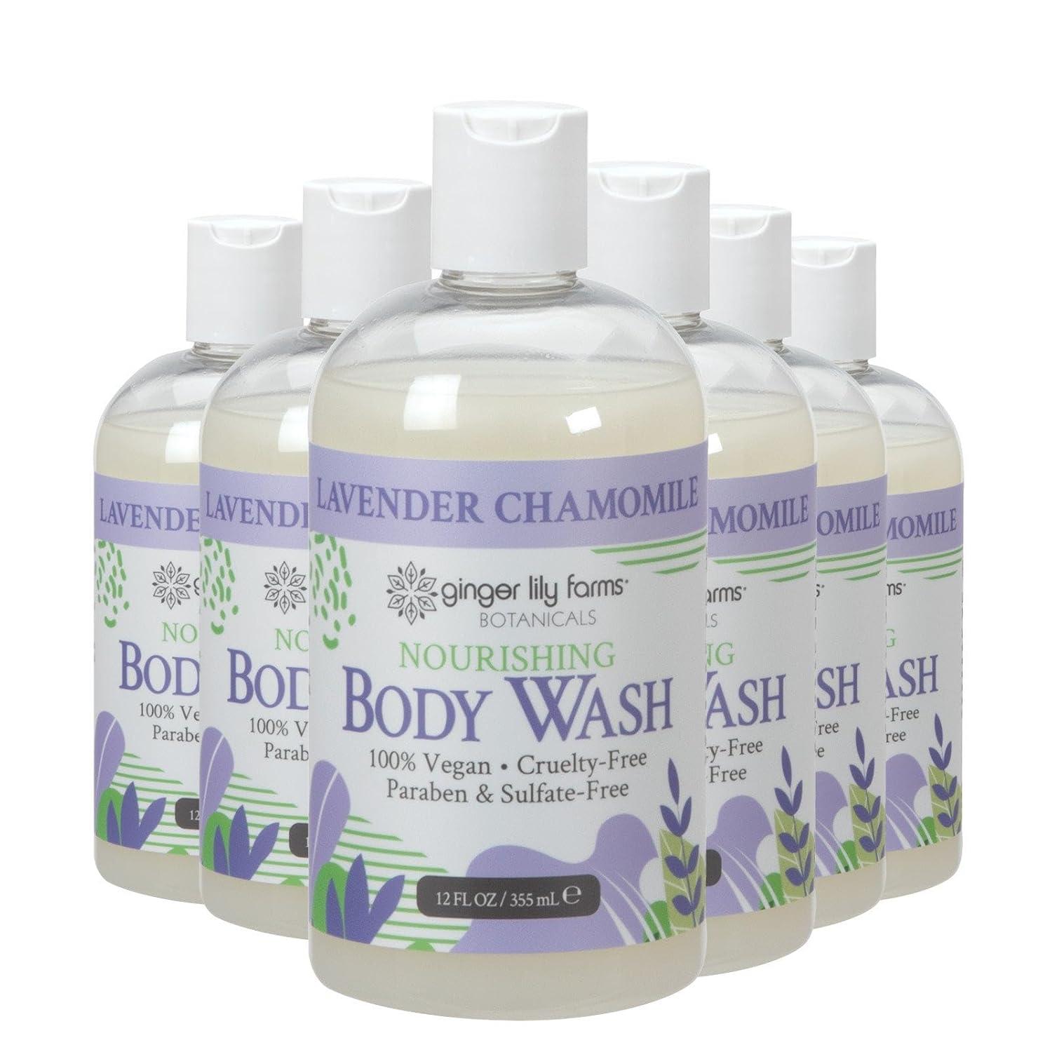 image:imageGinger Lily Farms Botanicals Nourishing Body Wash 100 Vegan amp CrueltyFree Bath amp Shower Gel for Men and Women Lavender Chamomile Scent 1 Gallon Refill 128 fl ozLavender Chamomile