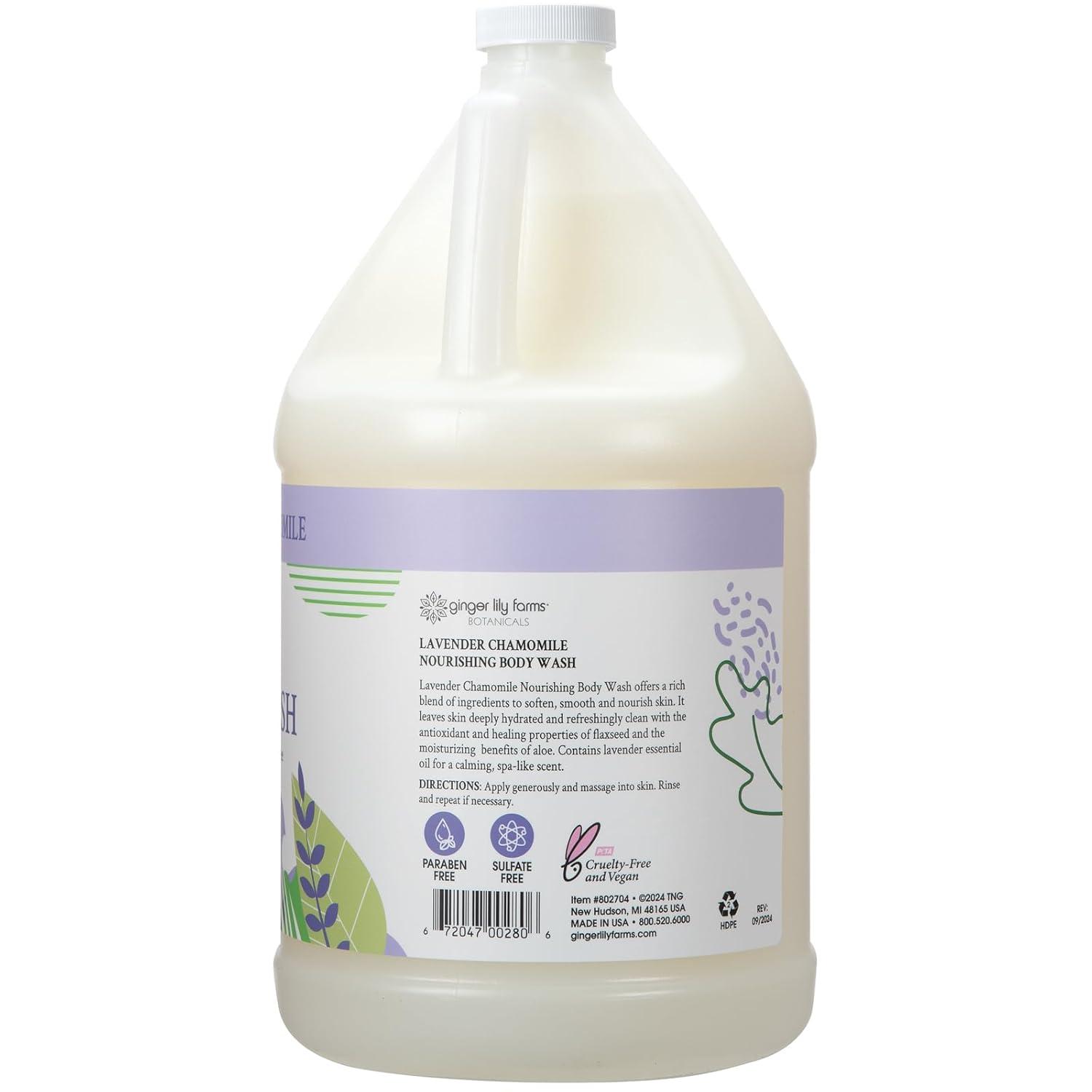 image:imageGinger Lily Farms Botanicals Nourishing Body Wash 100 Vegan amp CrueltyFree Bath amp Shower Gel for Men and Women Lavender Chamomile Scent 1 Gallon Refill 128 fl ozLavender Chamomile