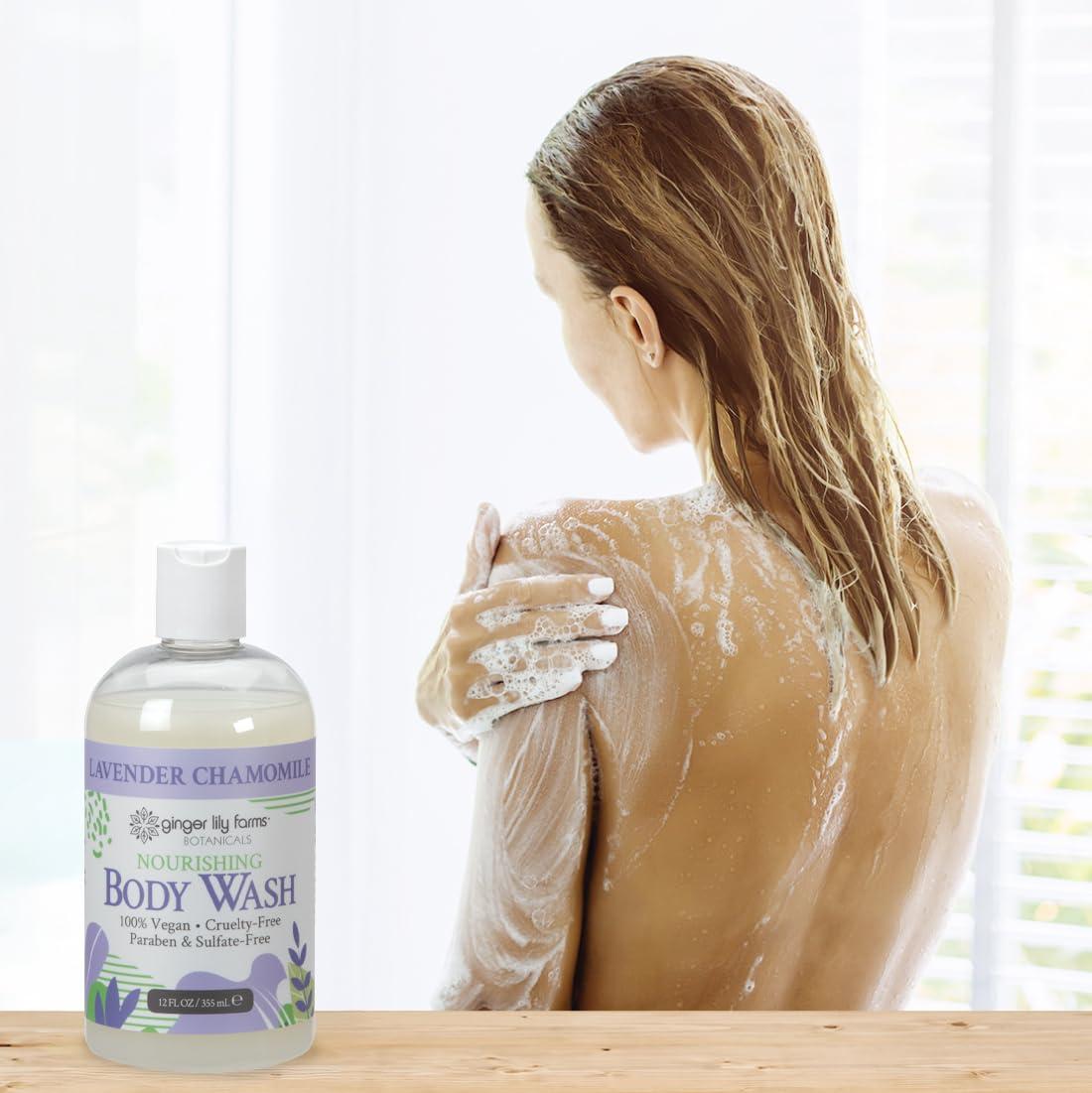 image:imageGinger Lily Farms Botanicals Nourishing Body Wash 100 Vegan amp CrueltyFree Bath amp Shower Gel for Men and Women Lavender Chamomile Scent 1 Gallon Refill 128 fl ozLavender Chamomile