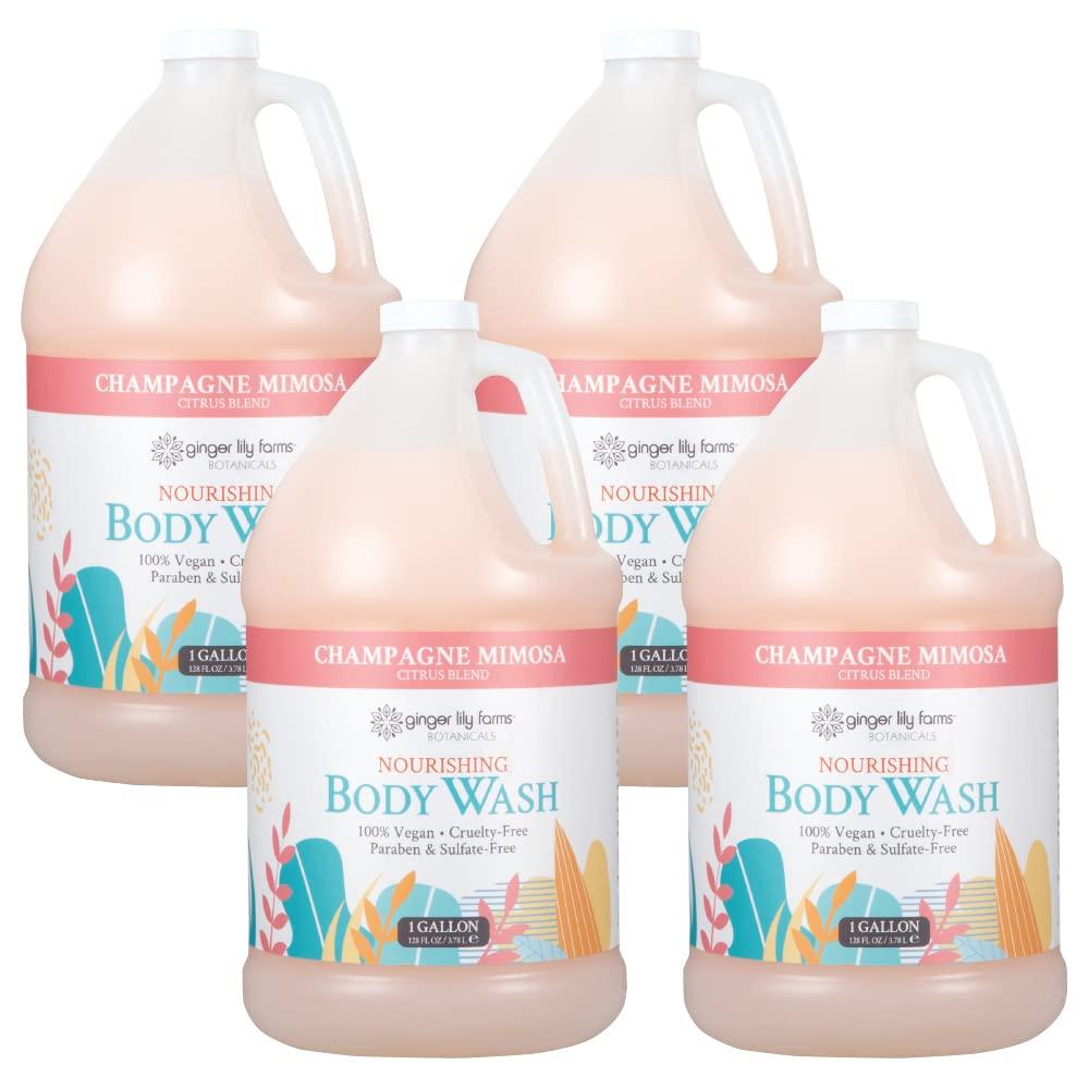image:imageGinger Lily Farms Botanicals Nourishing Body Wash 100 Vegan amp CrueltyFree Bath amp Shower Gel for Men and Women Lavender Chamomile Scent 1 Gallon Refill 128 fl ozChampagne Mimosa