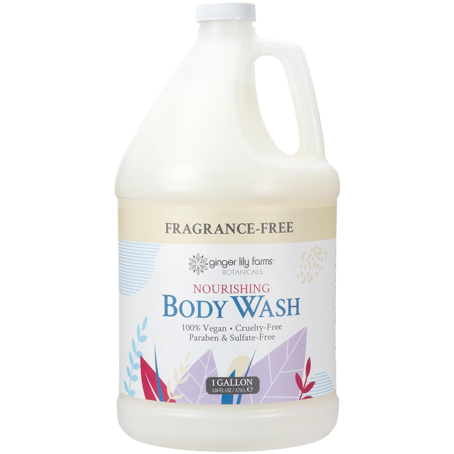 image:imageGinger Lily Farms Botanicals Nourishing Body Wash 100 Vegan amp CrueltyFree Bath amp Shower Gel for Men and Women Lavender Chamomile Scent 1 Gallon Refill 128 fl ozFragrance Free