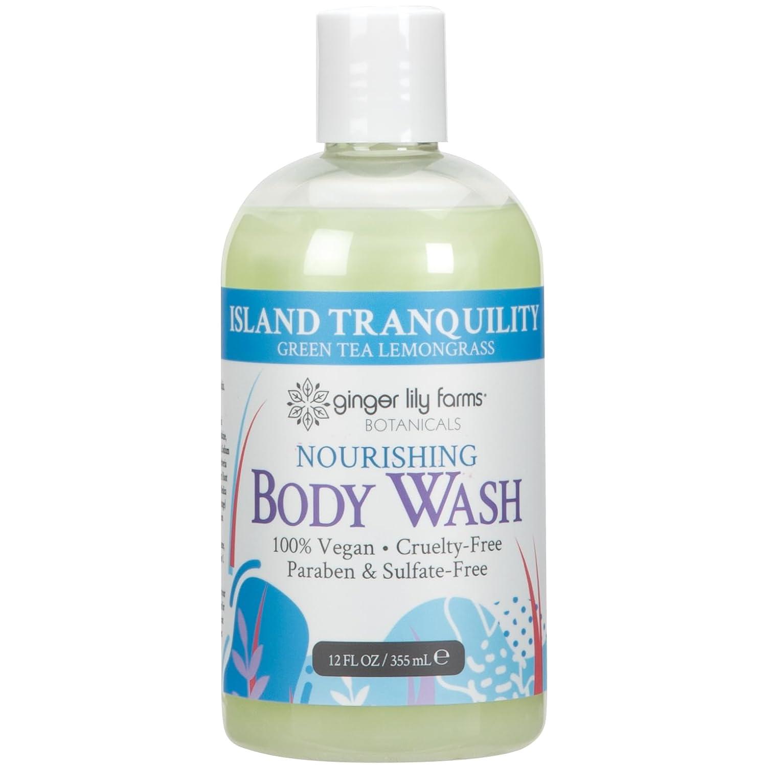 image:imageGinger Lily Farms Botanicals Nourishing Body Wash 100 Vegan amp CrueltyFree Bath amp Shower Gel for Men and Women Lavender Chamomile Scent 1 Gallon Refill 128 fl ozIsland Tranquility