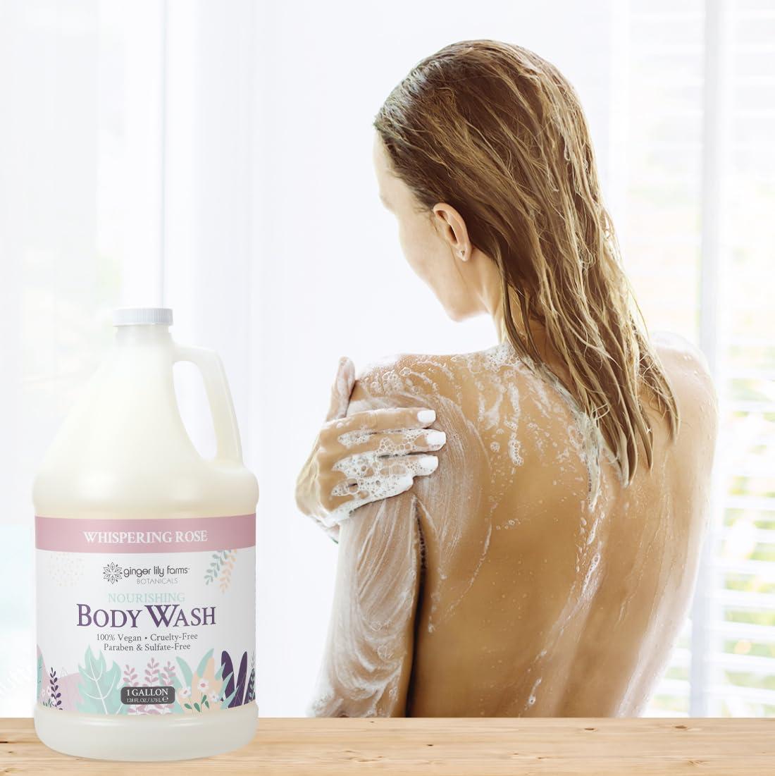 image:imageGinger Lily Farms Botanicals Nourishing Body Wash 100 Vegan amp CrueltyFree Bath amp Shower Gel for Men and Women Lavender Chamomile Scent 1 Gallon Refill 128 fl ozWhispering Rose