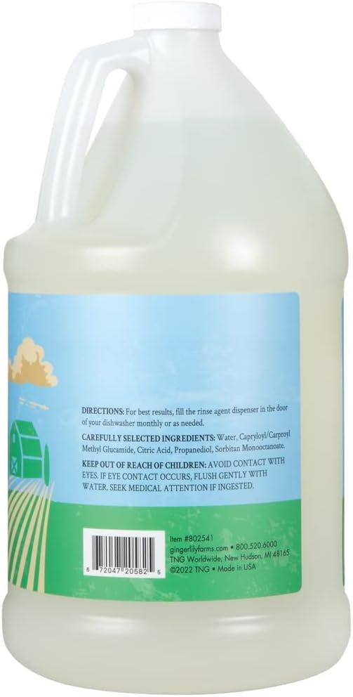 image:imageGinger Lily Farms Botanicals PlantBased 4In1 Dishwasher Rinse Aid 100 Vegan amp CrueltyFree FragranceFree 1 Gallon 128 fl oz Refill 12800 Fl Oz Pack of 1Fragrance Free