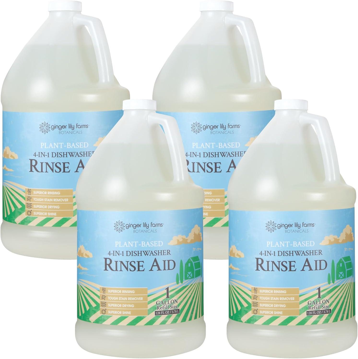 image:imageGinger Lily Farms Botanicals PlantBased 4In1 Dishwasher Rinse Aid 100 Vegan amp CrueltyFree FragranceFree 1 Gallon 128 fl oz Refill 12800 Fl Oz Pack of 1Fragrance Free