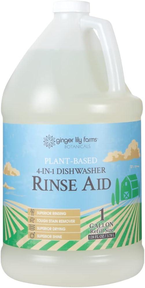 image:imageGinger Lily Farms Botanicals PlantBased 4In1 Dishwasher Rinse Aid 100 Vegan amp CrueltyFree FragranceFree 1 Gallon 128 fl oz Refill 12800 Fl Oz Pack of 1Fragrance Free