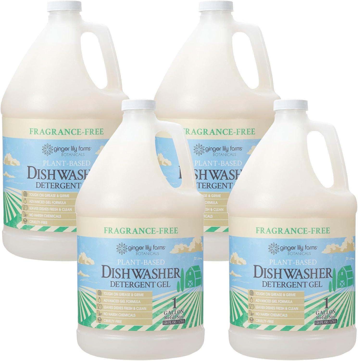image:imageGinger Lily Farms Botanicals PlantBased Dishwasher Detergent Gel 100 Vegan amp CrueltyFree FragranceFree 1 Gallon 128 Fl Oz RefillFragrance Free