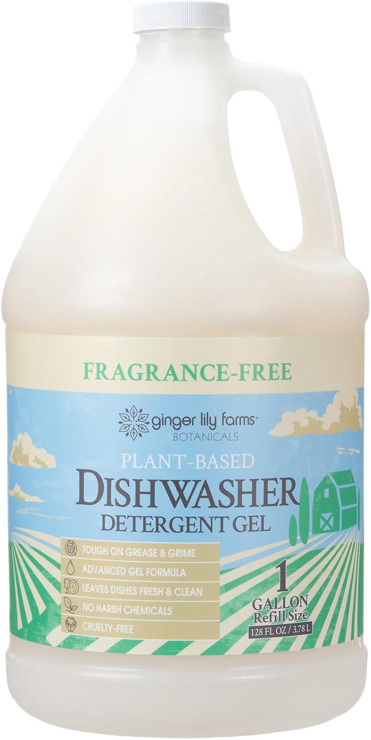 image:imageGinger Lily Farms Botanicals PlantBased Dishwasher Detergent Gel 100 Vegan amp CrueltyFree FragranceFree 1 Gallon 128 Fl Oz RefillFragrance Free