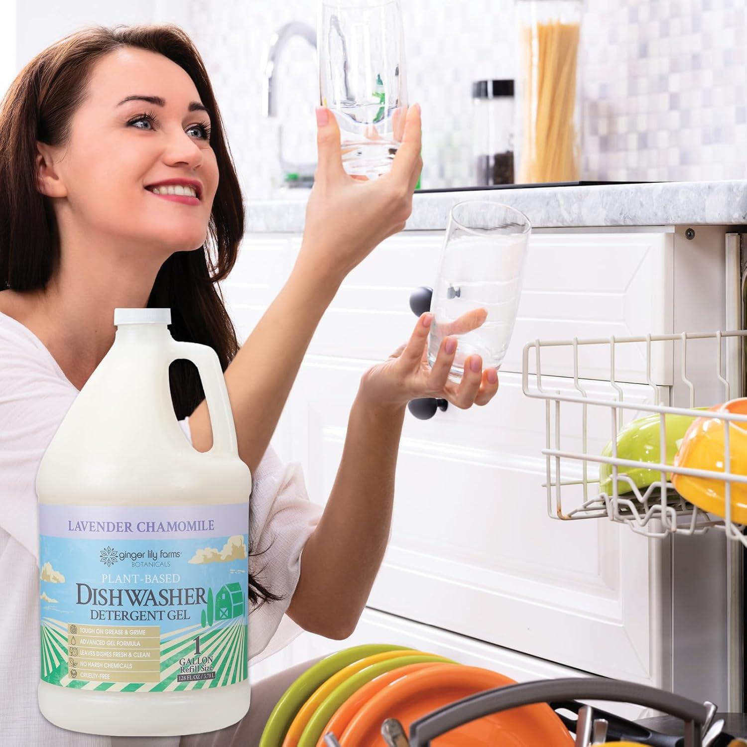 image:imageGinger Lily Farms Botanicals PlantBased Dishwasher Detergent Gel 100 Vegan amp CrueltyFree FragranceFree 1 Gallon 128 Fl Oz RefillLavender Chamomile