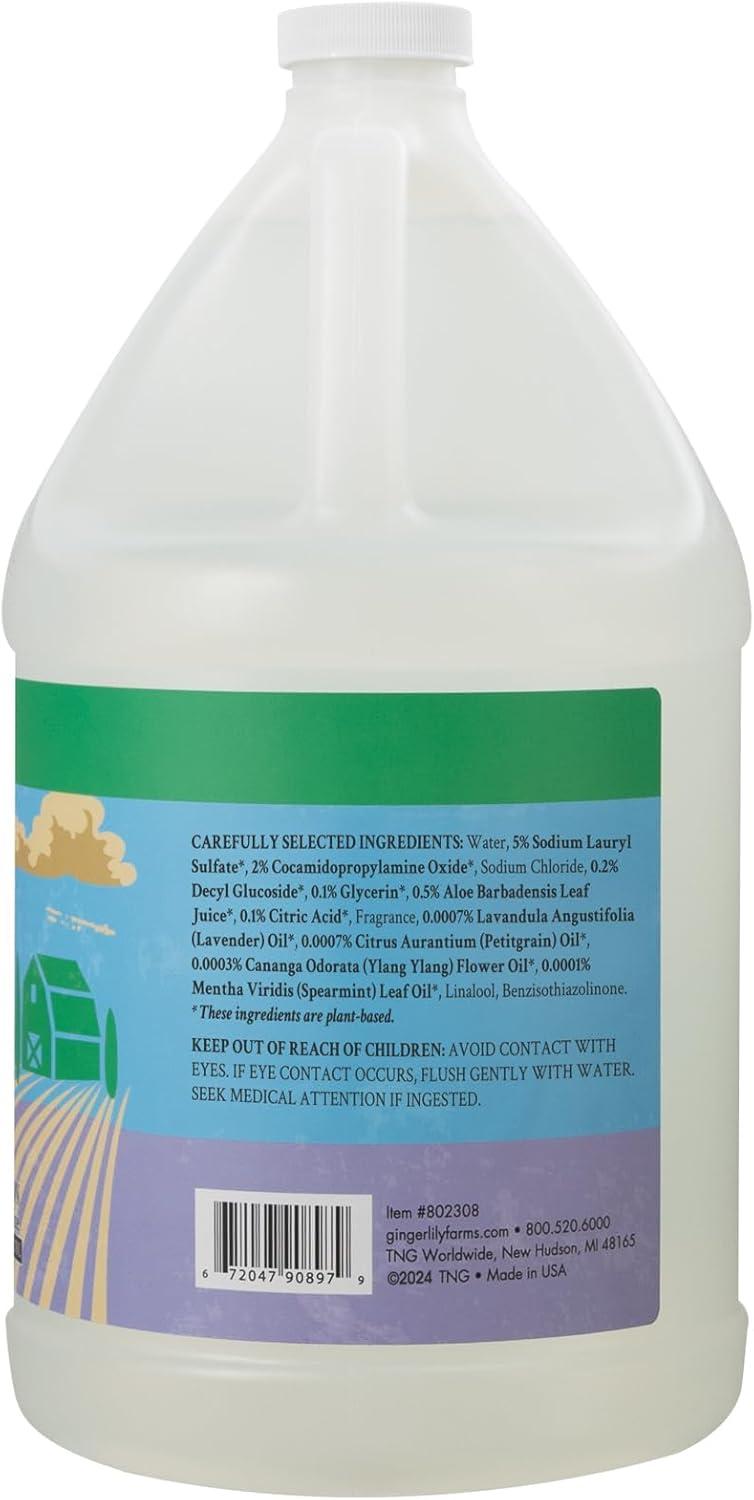 image:imageGinger Lily Farms Botanicals PlantBased Liquid Dish Soap Concentrated Formula with Max Grease Cleaning Power CrueltyFree Basil Scent 1 Gallon Refill 128 Fl Oz Pack of 4Basil