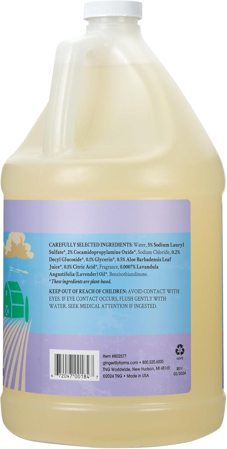 image:imageGinger Lily Farms Botanicals PlantBased Liquid Dish Soap Concentrated Formula with Max Grease Cleaning Power CrueltyFree Basil Scent 1 Gallon Refill 128 Fl Oz Pack of 4Lavender Chamomile