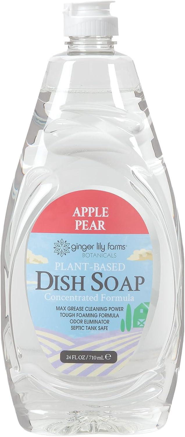 image:imageGinger Lily Farms Botanicals PlantBased Liquid Dish Soap Concentrated Formula with Max Grease Cleaning Power CrueltyFree Basil Scent 1 Gallon Refill 128 Fl Oz Pack of 4Apple Pear