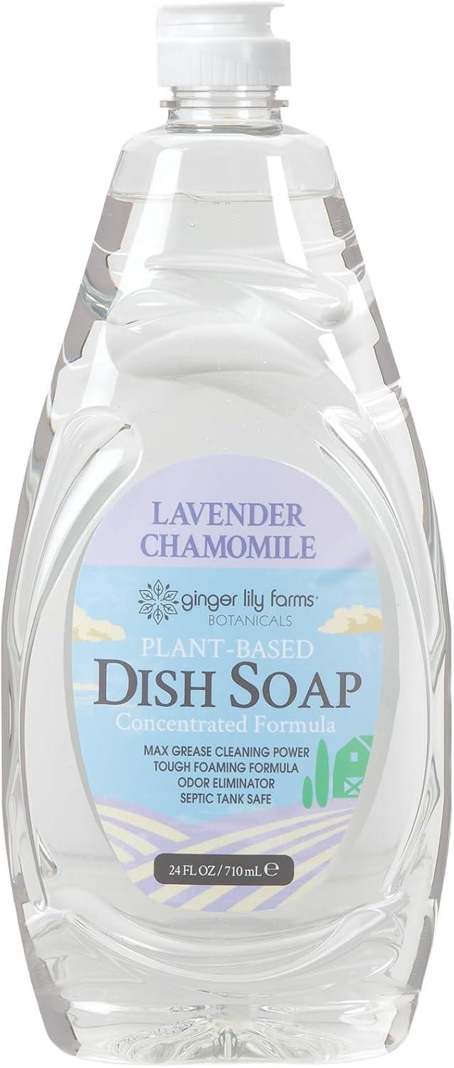 image:imageGinger Lily Farms Botanicals PlantBased Liquid Dish Soap Concentrated Formula with Max Grease Cleaning Power CrueltyFree Basil Scent 1 Gallon Refill 128 Fl Oz Pack of 4Lavender Chamomile