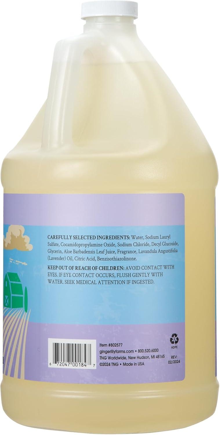 image:imageGinger Lily Farms Botanicals PlantBased Liquid Dish Soap Concentrated Formula with Max Grease Cleaning Power CrueltyFree Basil Scent 1 Gallon Refill 128 Fl Oz Pack of 4Lavender Chamomile