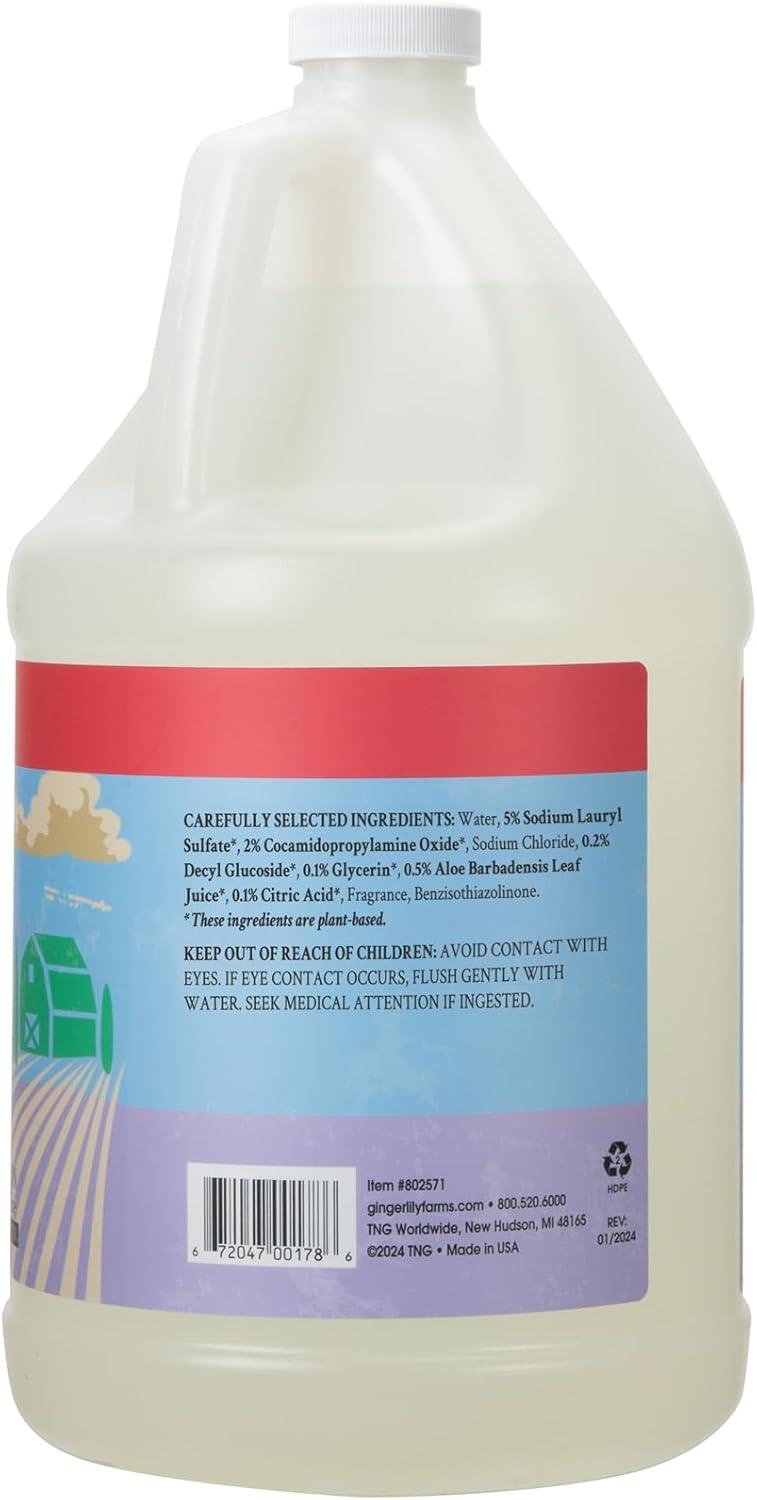image:imageGinger Lily Farms Botanicals PlantBased Liquid Dish Soap Concentrated Formula with Max Grease Cleaning Power CrueltyFree Basil Scent 1 Gallon Refill 128 Fl Oz Pack of 4Apple Pear