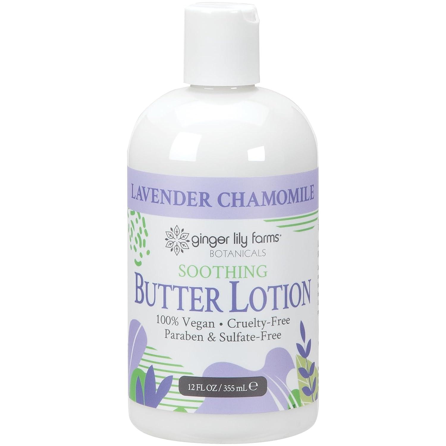 image:imageGinger Lily Farms Botanicals Soothing Butter Lotion for Dry Sensitive Skin 100 Vegan amp CrueltyFree Fragrance Free 1 Gallon 128 fl oz Refill pack of 1Lavender Chamomile