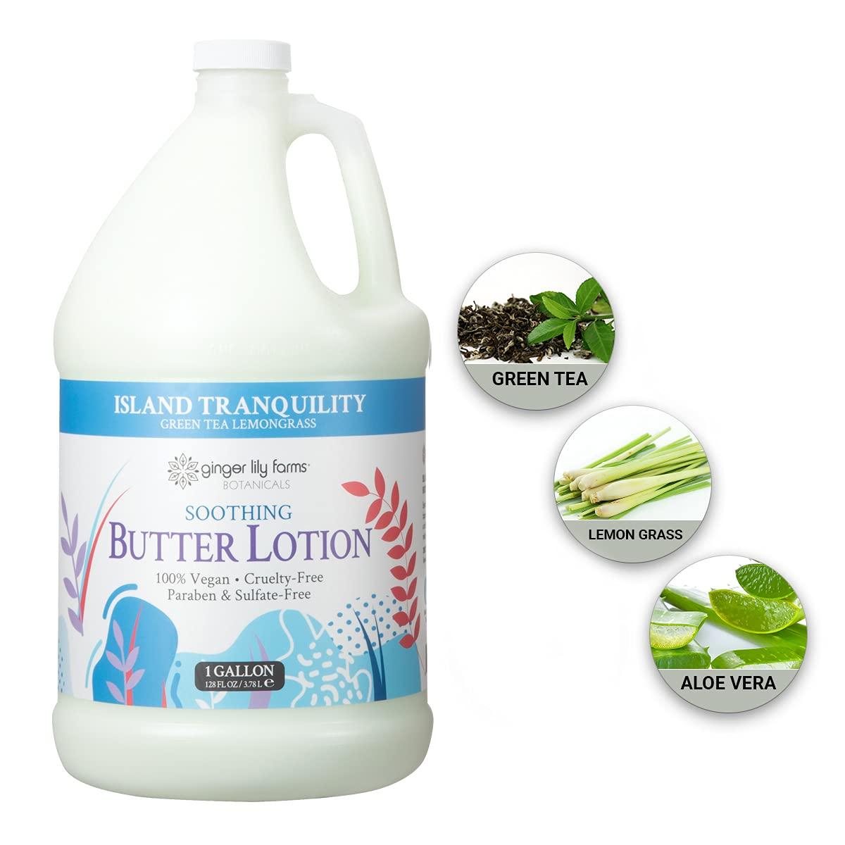 image:imageGinger Lily Farms Botanicals Soothing Butter Lotion for Dry Sensitive Skin 100 Vegan amp CrueltyFree Fragrance Free 1 Gallon 128 fl oz Refill pack of 1Island Tranquility