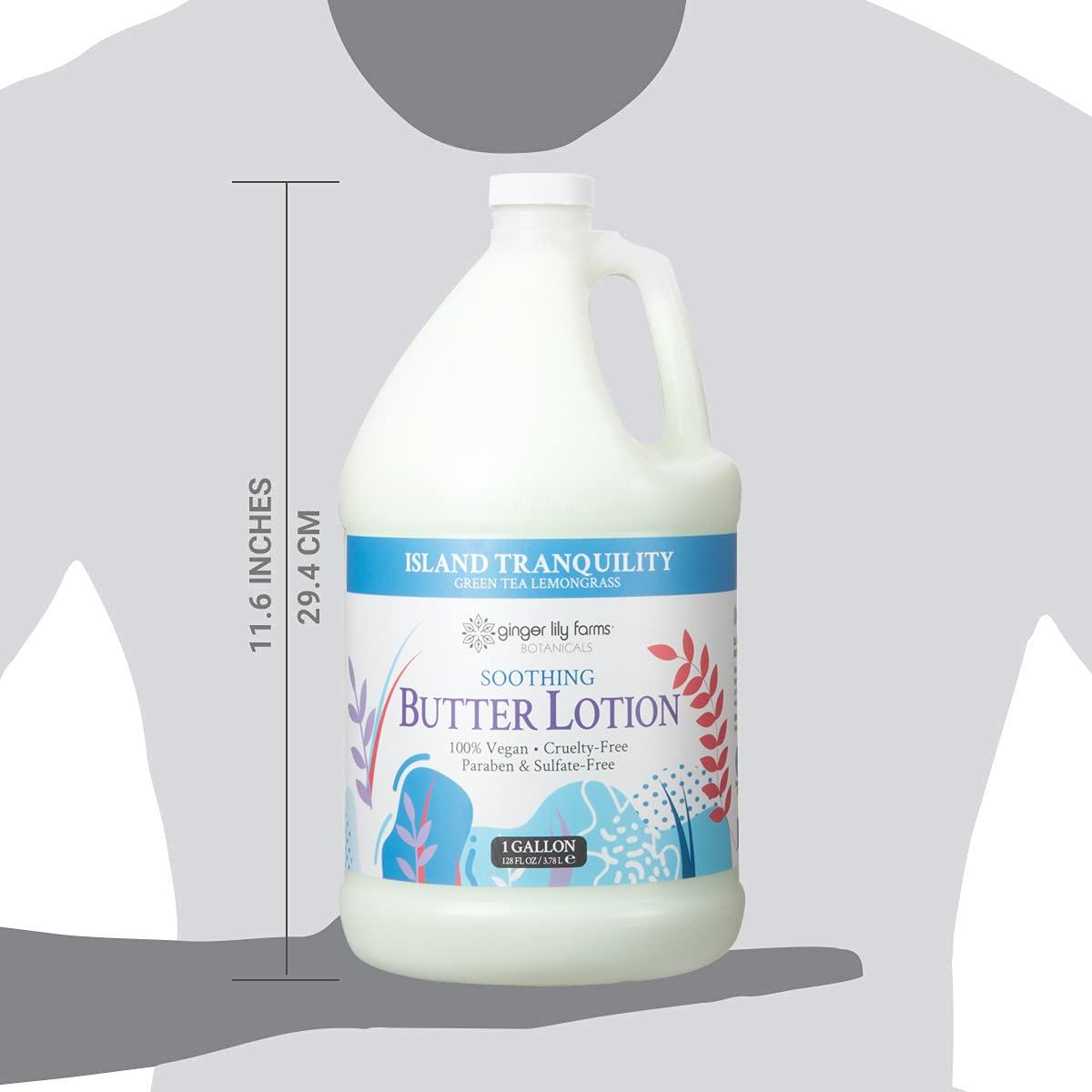 image:imageGinger Lily Farms Botanicals Soothing Butter Lotion for Dry Sensitive Skin 100 Vegan amp CrueltyFree Fragrance Free 1 Gallon 128 fl oz Refill pack of 1Island Tranquility