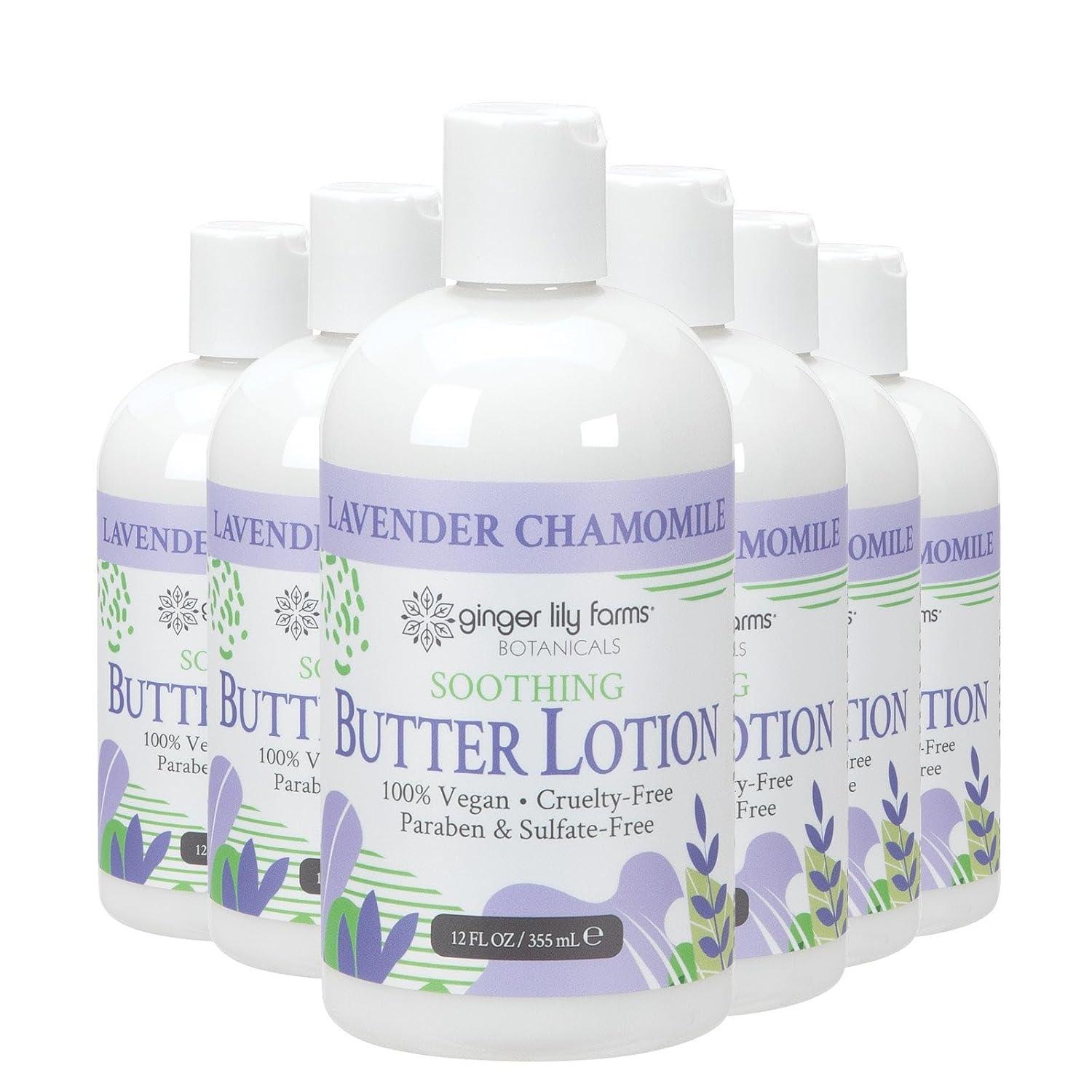 image:imageGinger Lily Farms Botanicals Soothing Butter Lotion for Dry Sensitive Skin 100 Vegan amp CrueltyFree Fragrance Free 1 Gallon 128 fl oz Refill pack of 1Lavender Chamomile