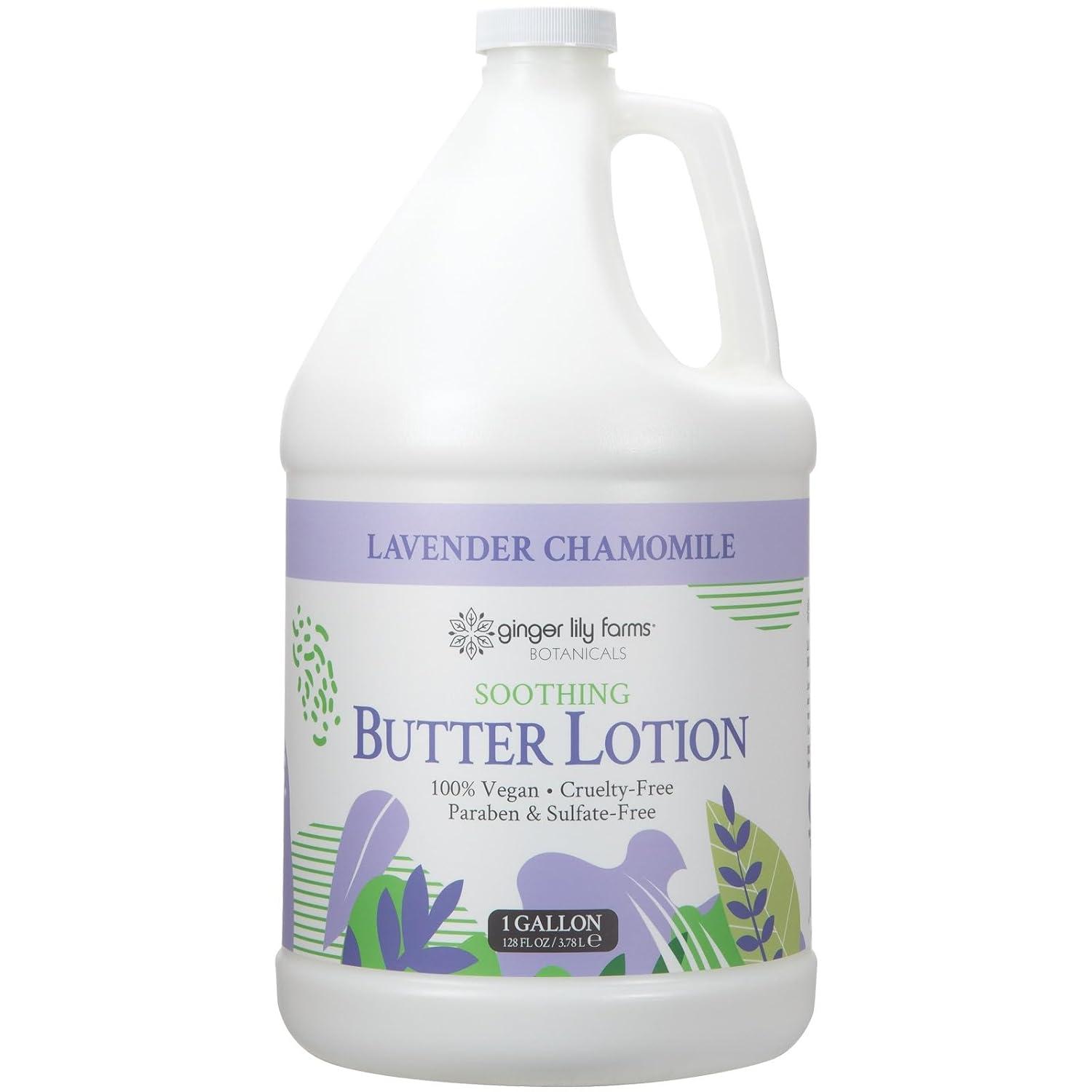 image:imageGinger Lily Farms Botanicals Soothing Butter Lotion for Dry Sensitive Skin 100 Vegan amp CrueltyFree Fragrance Free 1 Gallon 128 fl oz Refill pack of 1Lavender Chamomile