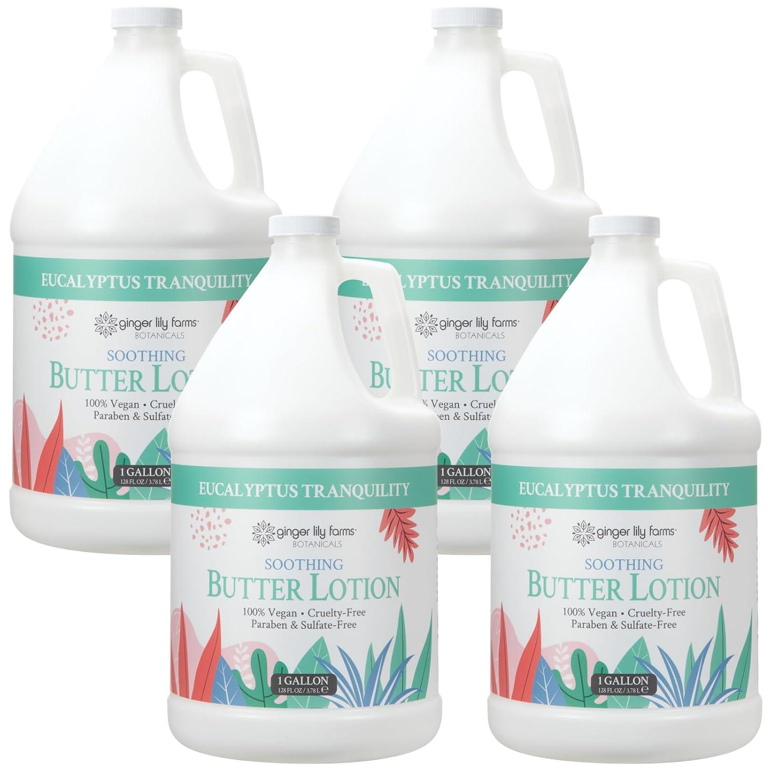 image:imageGinger Lily Farms Botanicals Soothing Butter Lotion for Dry Sensitive Skin 100 Vegan amp CrueltyFree Fragrance Free 1 Gallon 128 fl oz Refill pack of 1Eucalyptus Tranquility