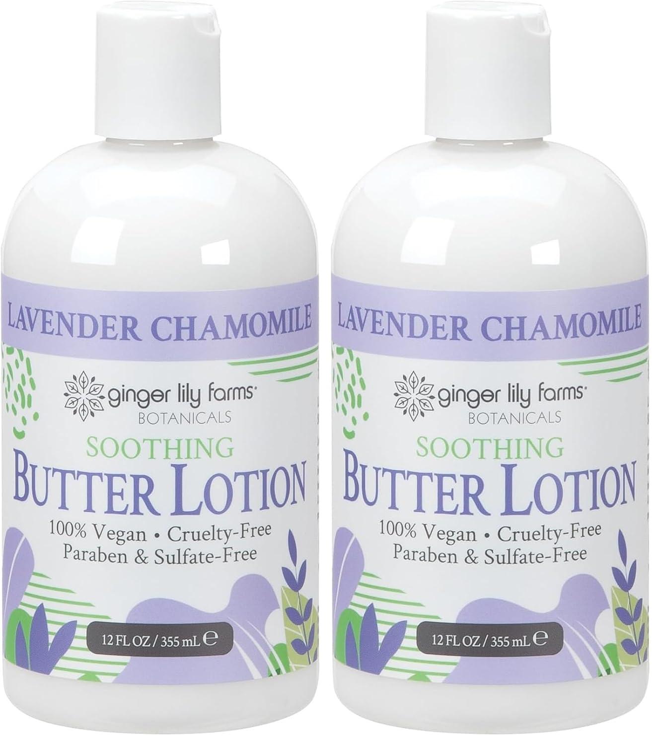 image:imageGinger Lily Farms Botanicals Soothing Butter Lotion for Dry Sensitive Skin 100 Vegan amp CrueltyFree Fragrance Free 1 Gallon 128 fl oz Refill pack of 1Lavender Chamomile