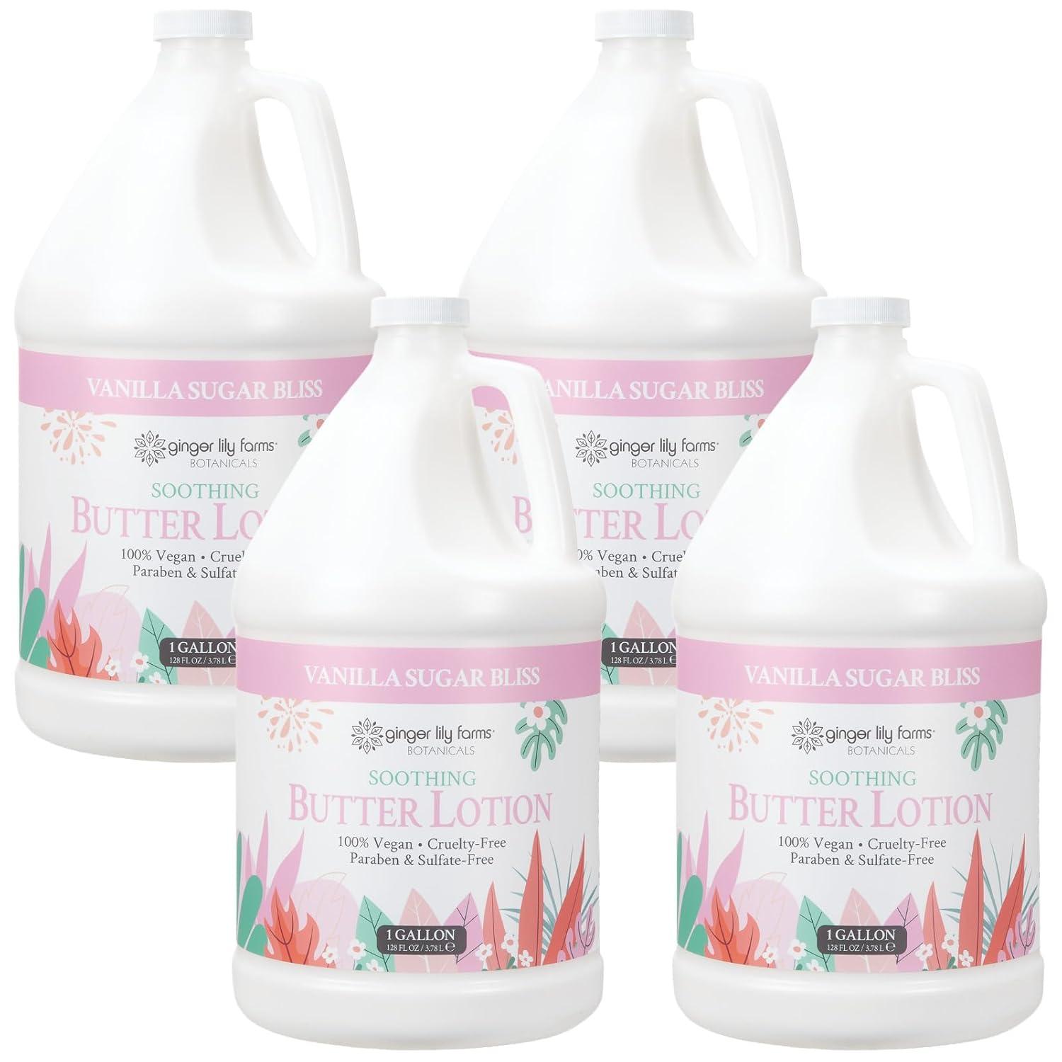 image:imageGinger Lily Farms Botanicals Soothing Butter Lotion for Dry Sensitive Skin 100 Vegan amp CrueltyFree Fragrance Free 1 Gallon 128 fl oz Refill pack of 1Vanilla Sugar Bliss