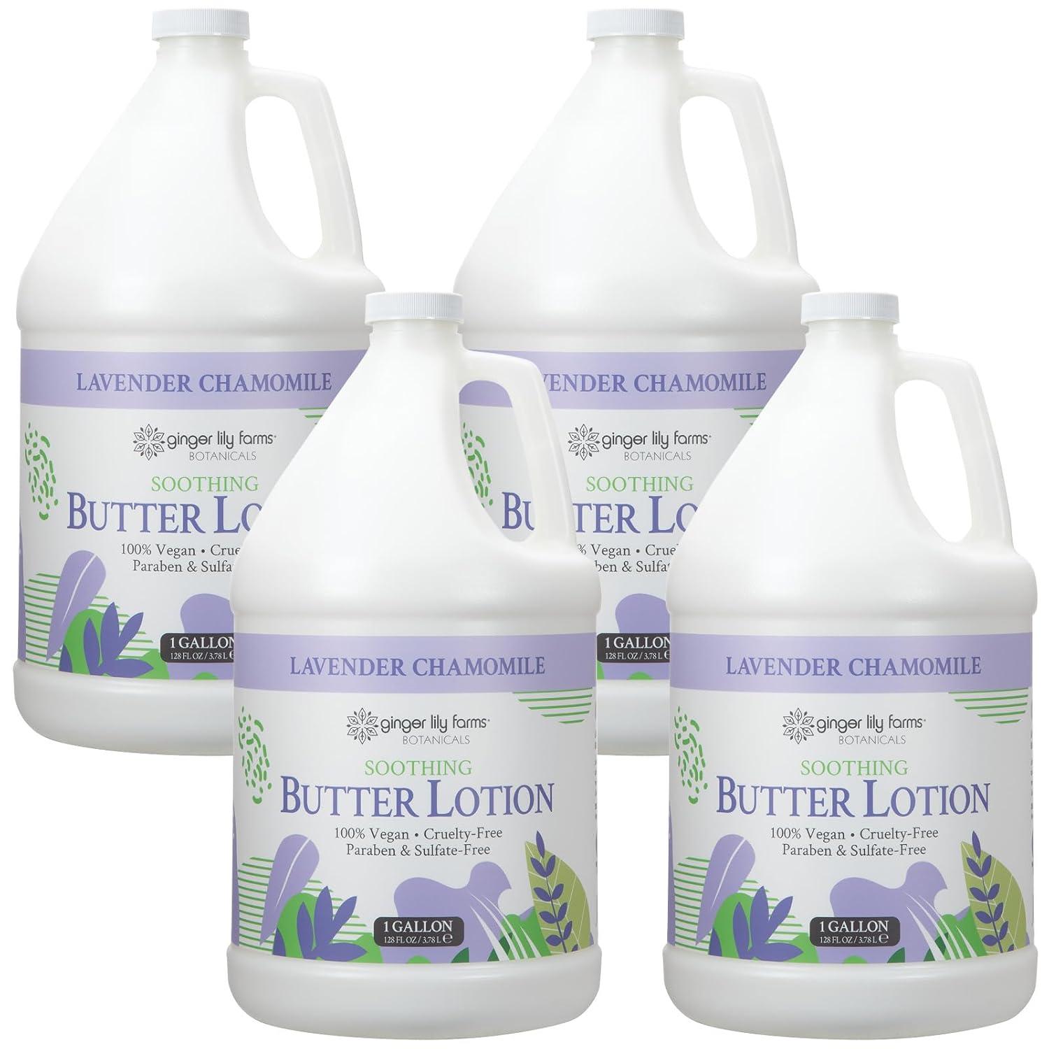 image:imageGinger Lily Farms Botanicals Soothing Butter Lotion for Dry Sensitive Skin 100 Vegan amp CrueltyFree Fragrance Free 1 Gallon 128 fl oz Refill pack of 1Lavender Chamomile