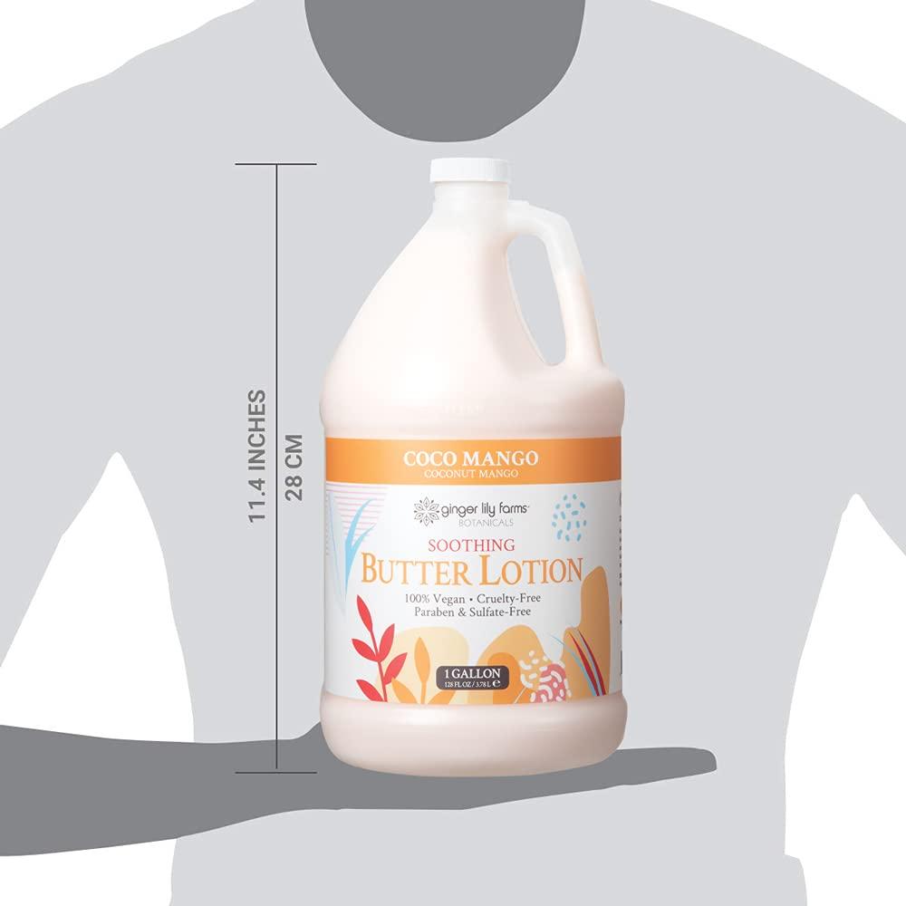 image:imageGinger Lily Farms Botanicals Soothing Butter Lotion for Dry Sensitive Skin 100 Vegan amp CrueltyFree Fragrance Free 1 Gallon 128 fl oz Refill pack of 1Coco Mango