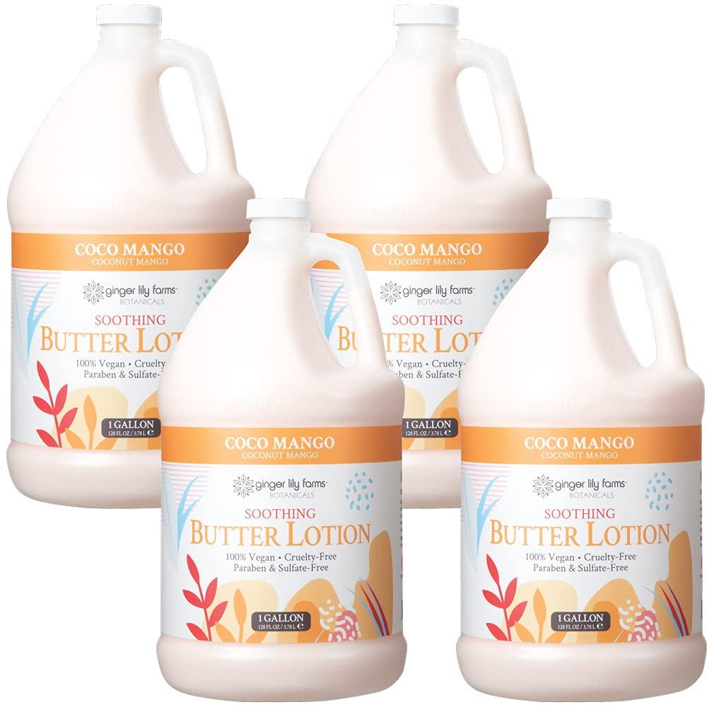 image:imageGinger Lily Farms Botanicals Soothing Butter Lotion for Dry Sensitive Skin 100 Vegan amp CrueltyFree Fragrance Free 1 Gallon 128 fl oz Refill pack of 1Coco Mango