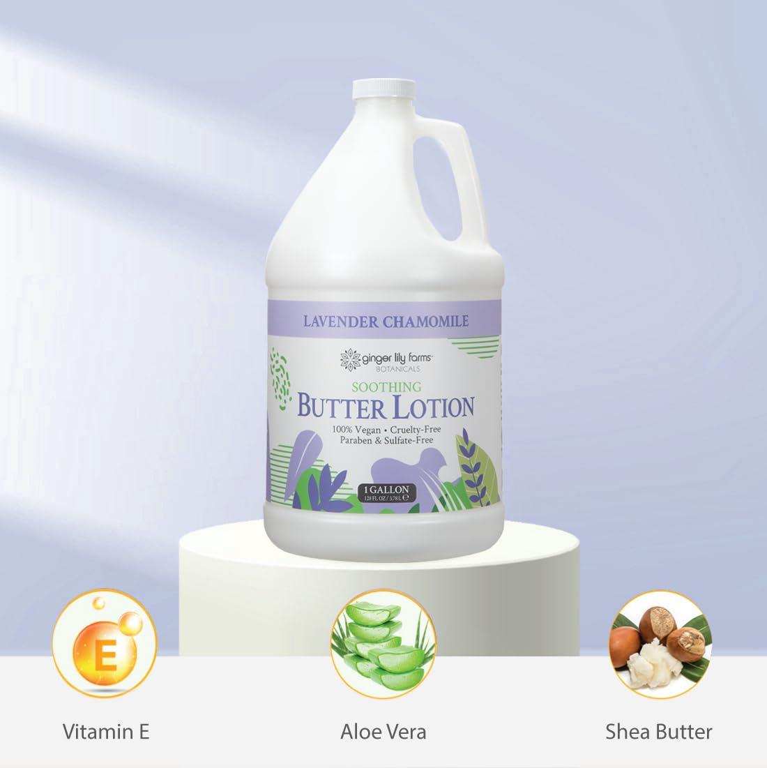 image:imageGinger Lily Farms Botanicals Soothing Butter Lotion for Dry Sensitive Skin 100 Vegan amp CrueltyFree Fragrance Free 1 Gallon 128 fl oz Refill pack of 1Lavender Chamomile