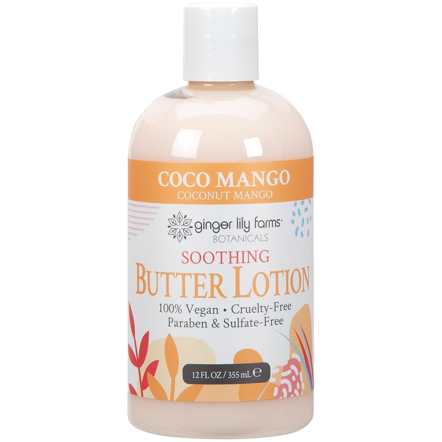 image:imageGinger Lily Farms Botanicals Soothing Butter Lotion for Dry Sensitive Skin 100 Vegan amp CrueltyFree Fragrance Free 1 Gallon 128 fl oz Refill pack of 1Coco Mango