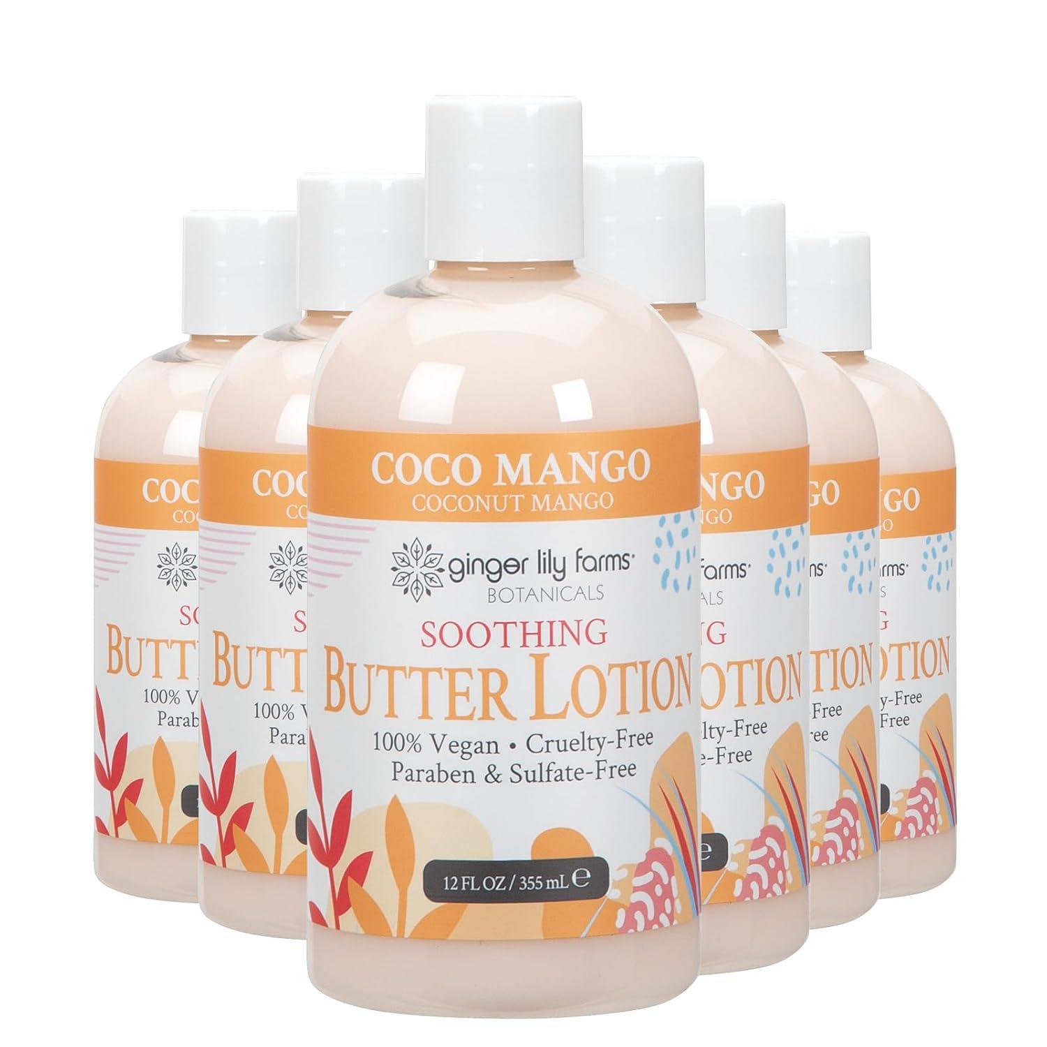 image:imageGinger Lily Farms Botanicals Soothing Butter Lotion for Dry Sensitive Skin 100 Vegan amp CrueltyFree Fragrance Free 1 Gallon 128 fl oz Refill pack of 1Coco Mango