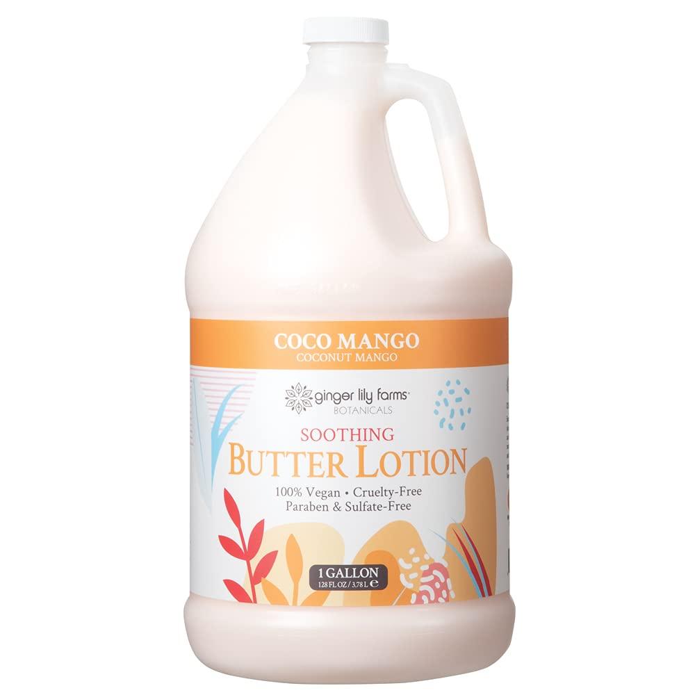 image:imageGinger Lily Farms Botanicals Soothing Butter Lotion for Dry Sensitive Skin 100 Vegan amp CrueltyFree Fragrance Free 1 Gallon 128 fl oz Refill pack of 1Coco Mango